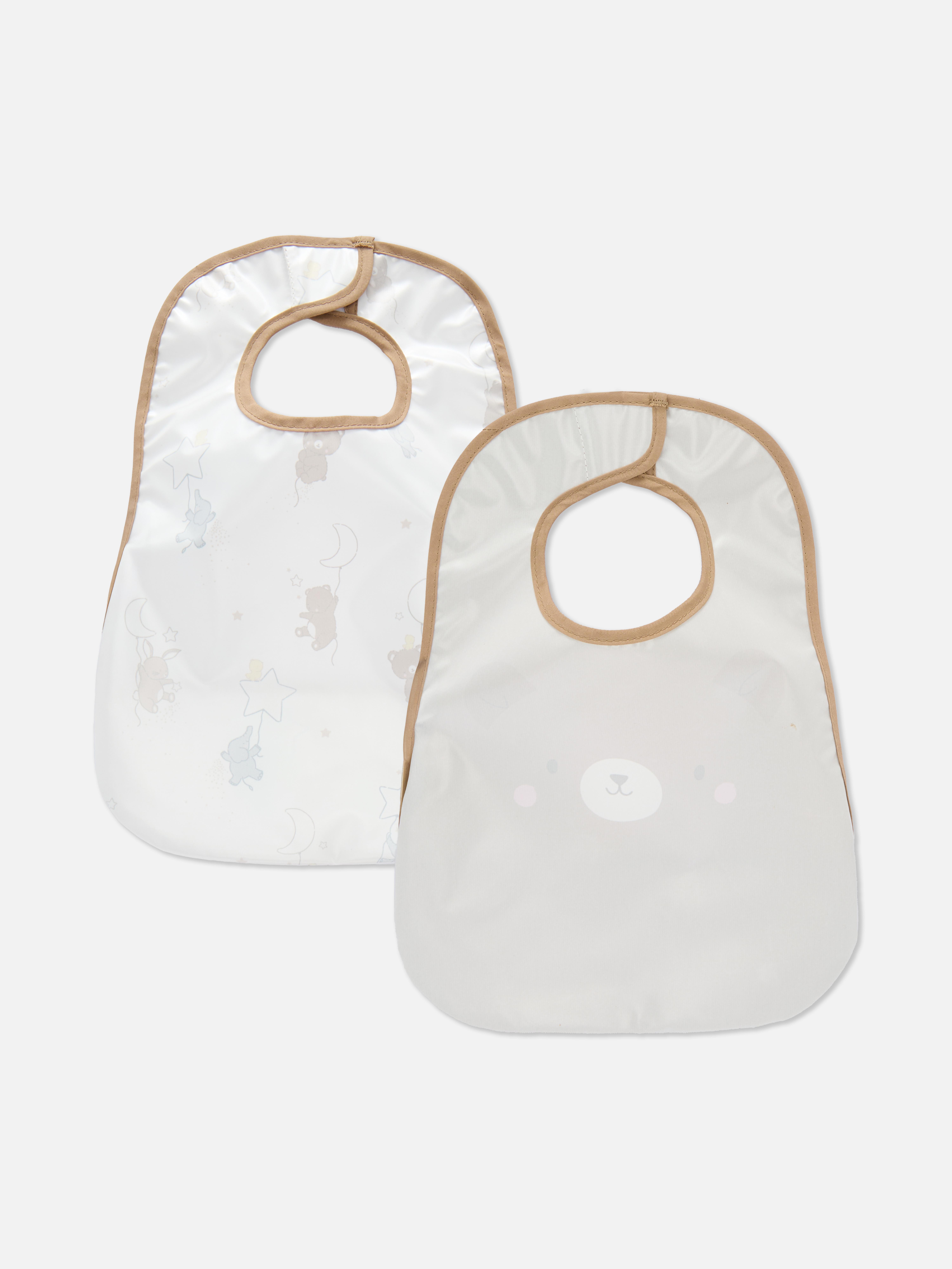 Zachte babyslabbetjes met beerprint, set van 2