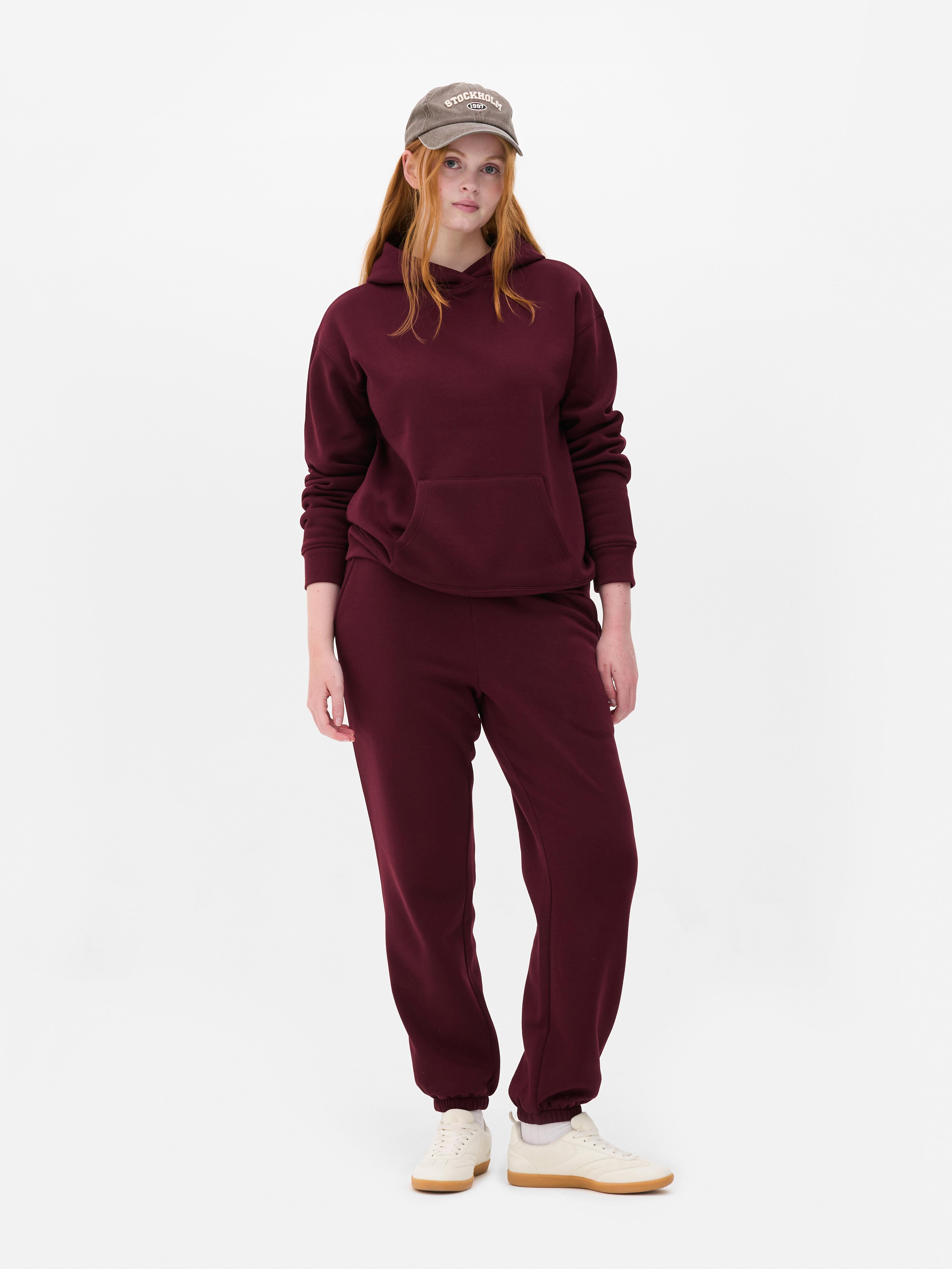 Sweat à capuche Essential Bordeaux