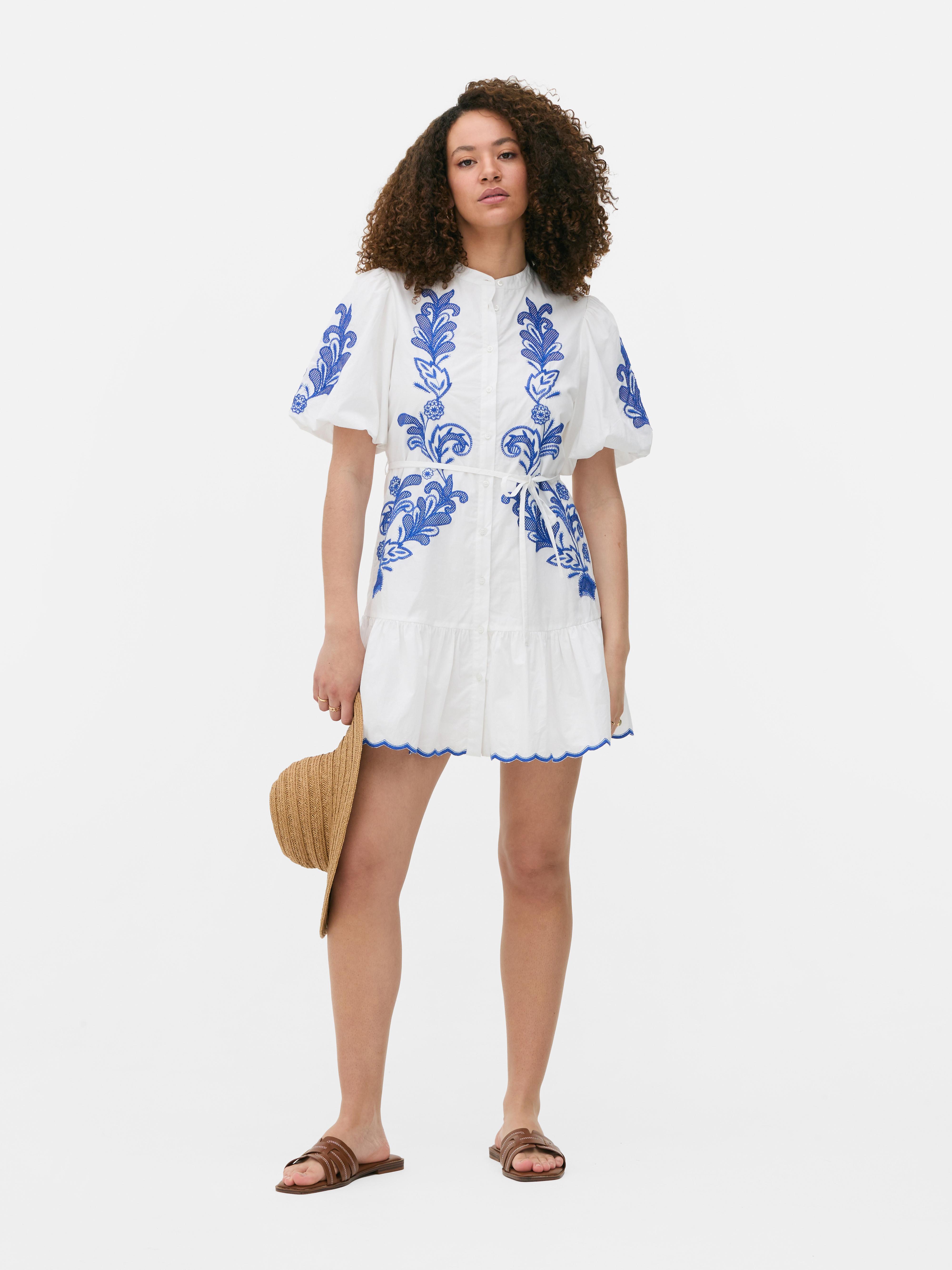 Embroidered Mini Dress