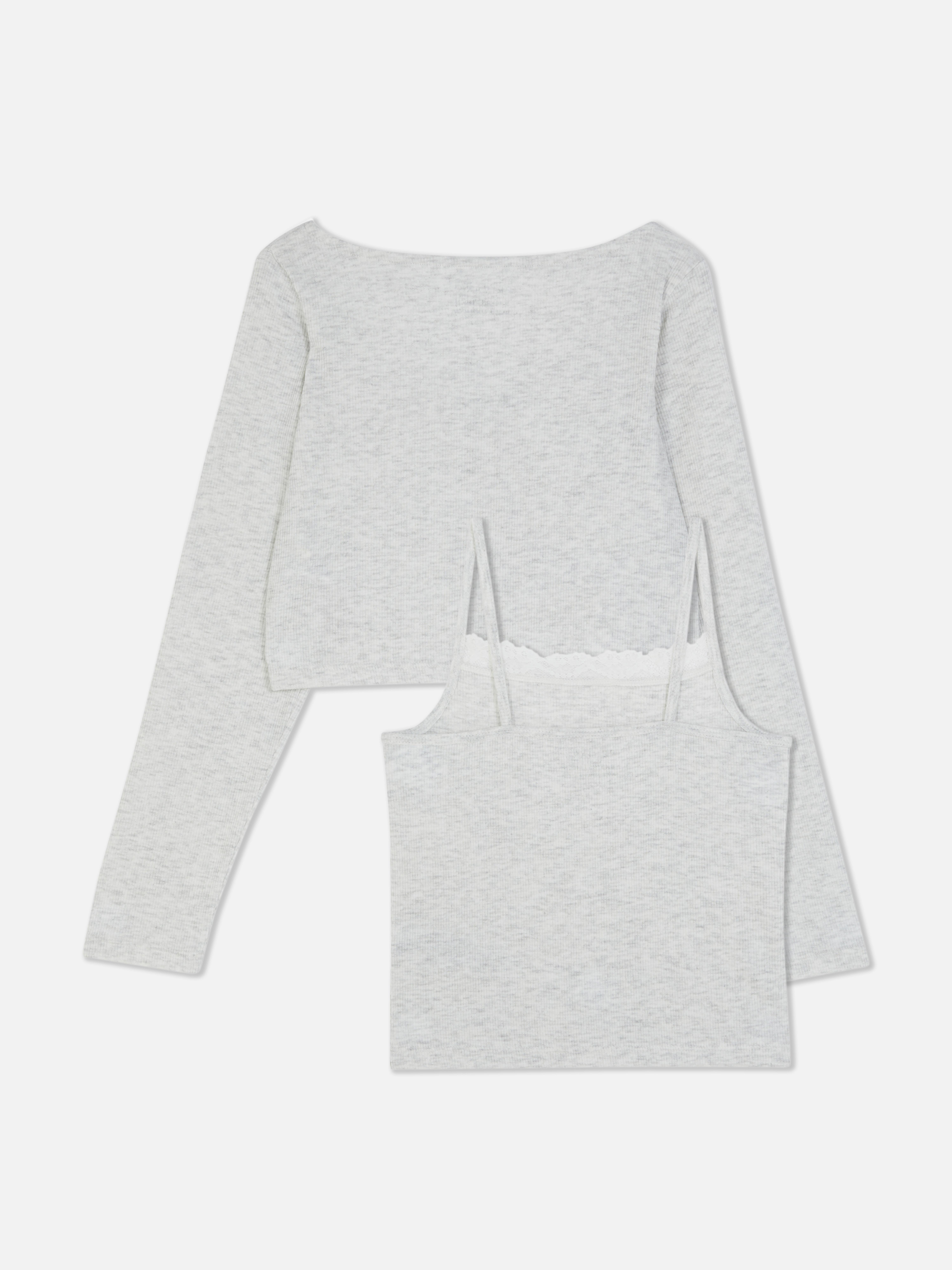 7–15 ans | Ensemble caraco côtelé et t-shirt à manches longues