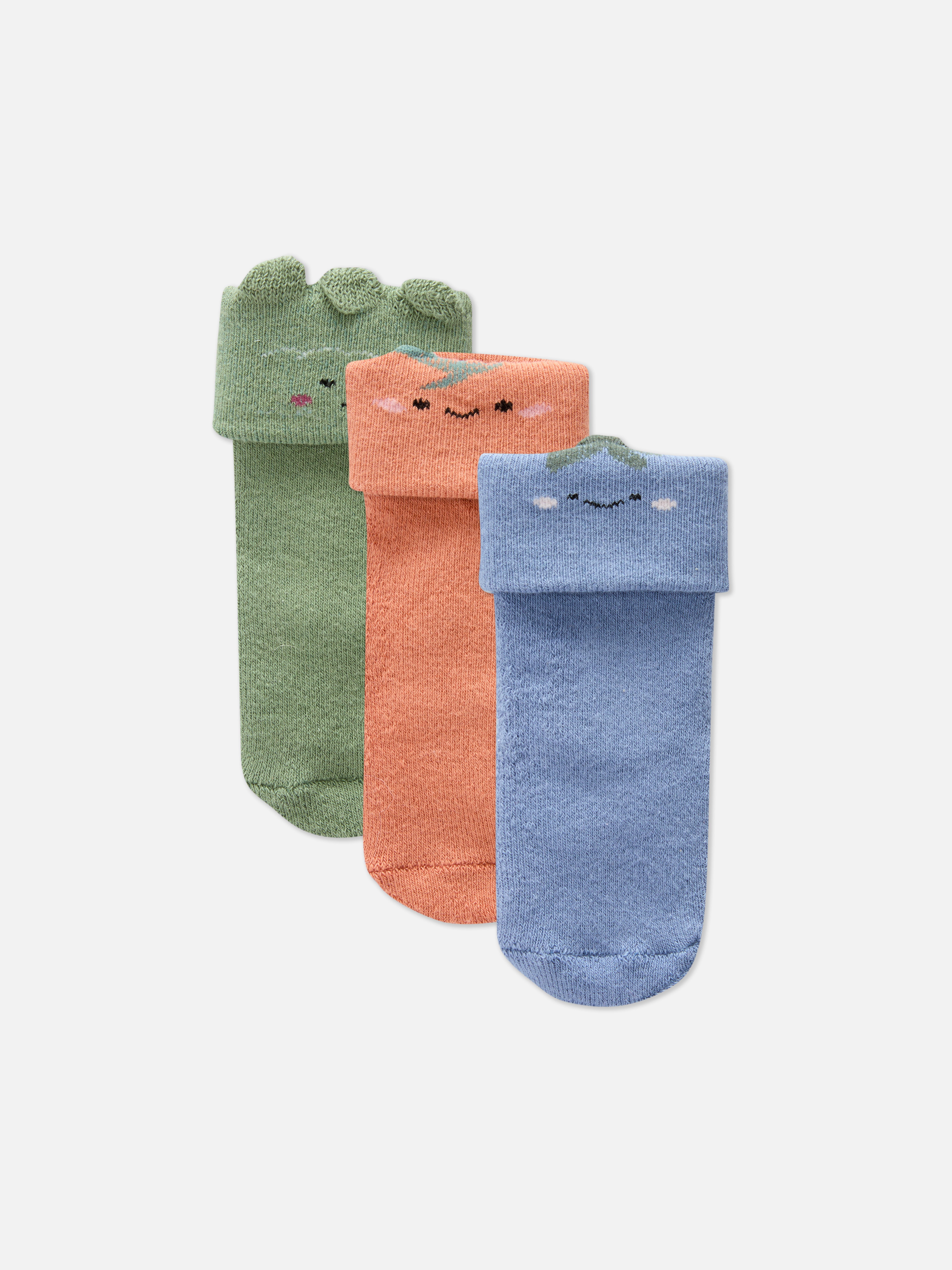 Noppen-Socken im Gemüse-Design, 3er-Pack