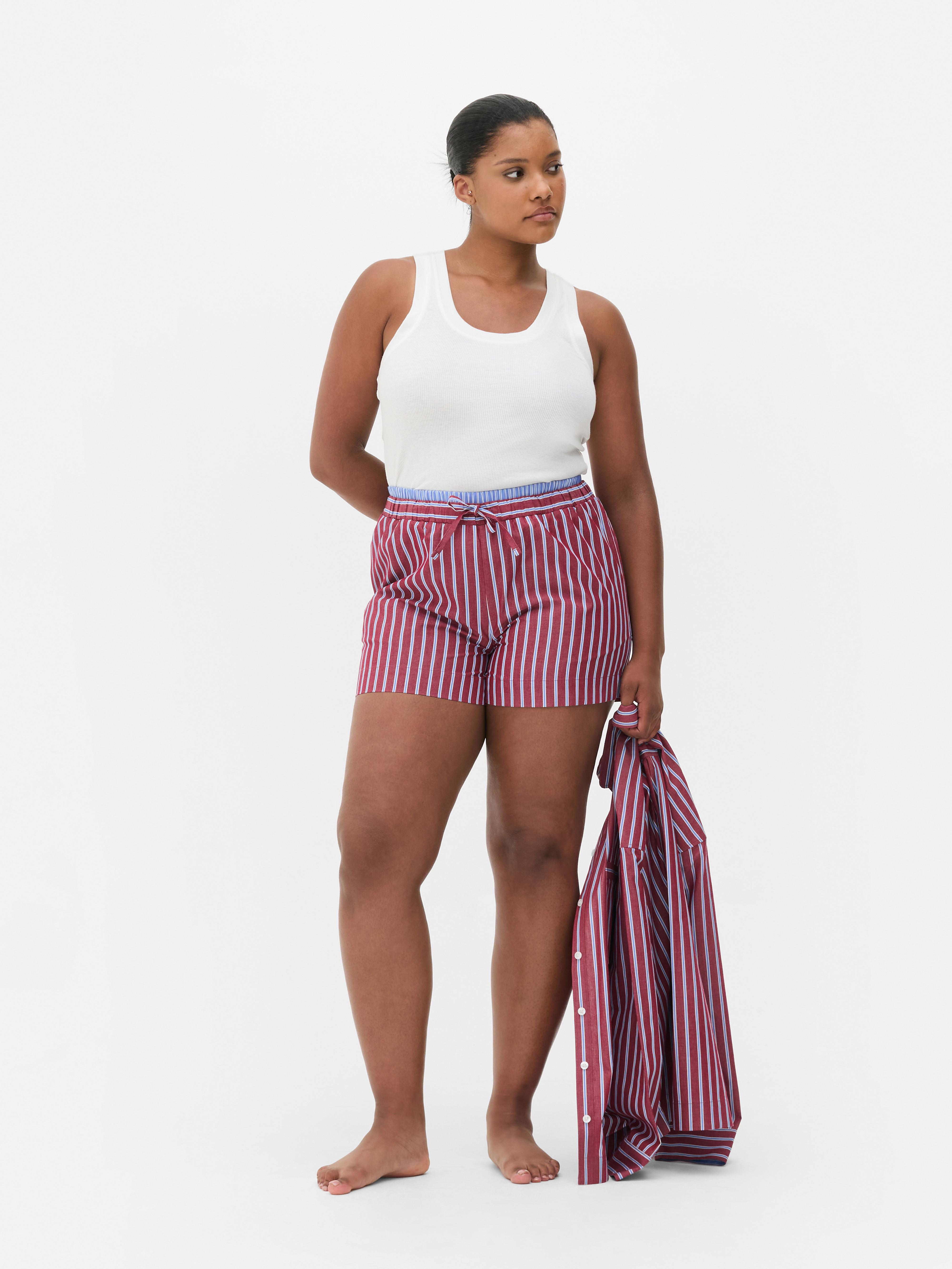 Bas de pyjama à rayures et cordon de serrage à la taille