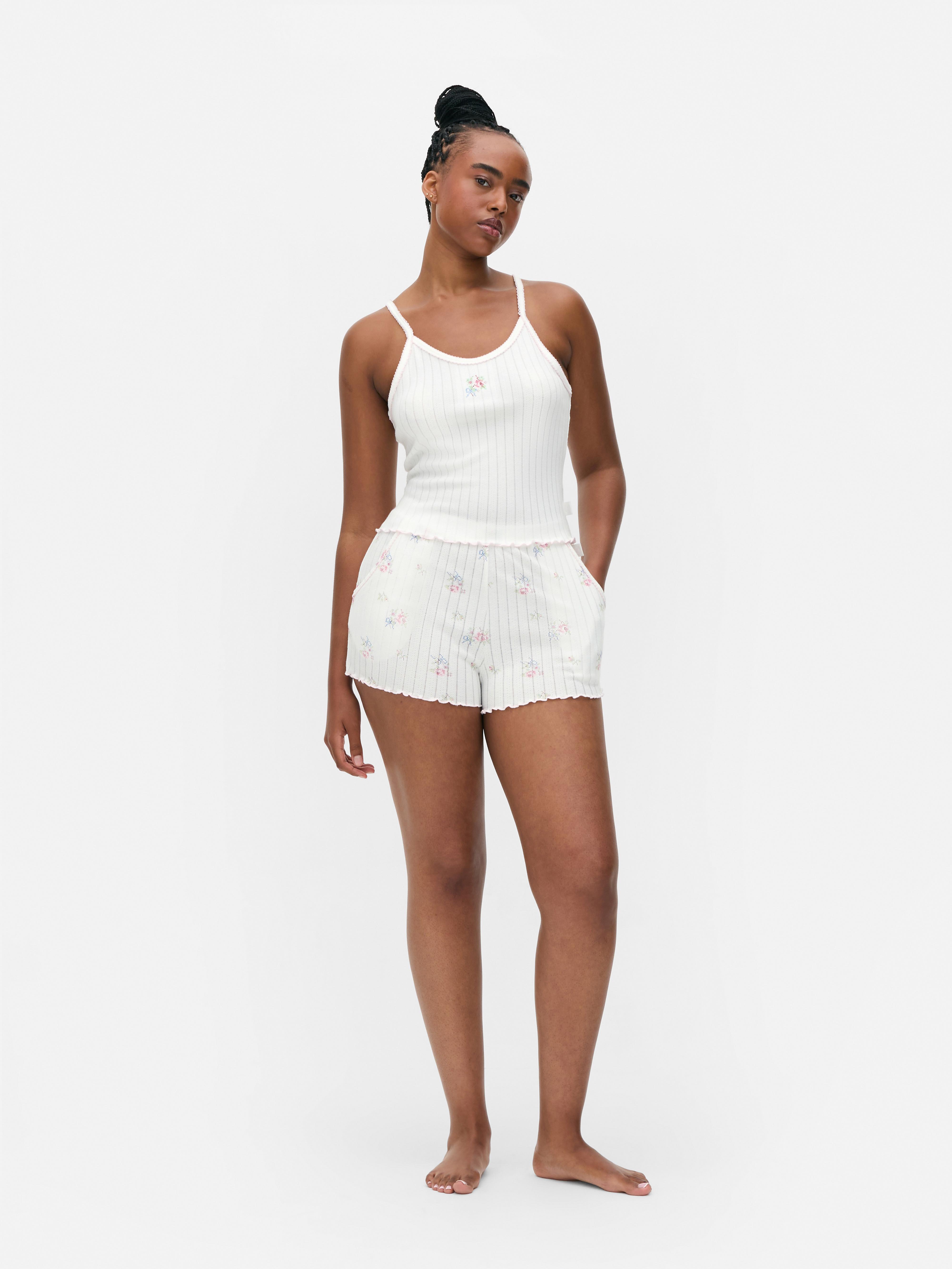 Tanktop met ajour en bloemborduursel