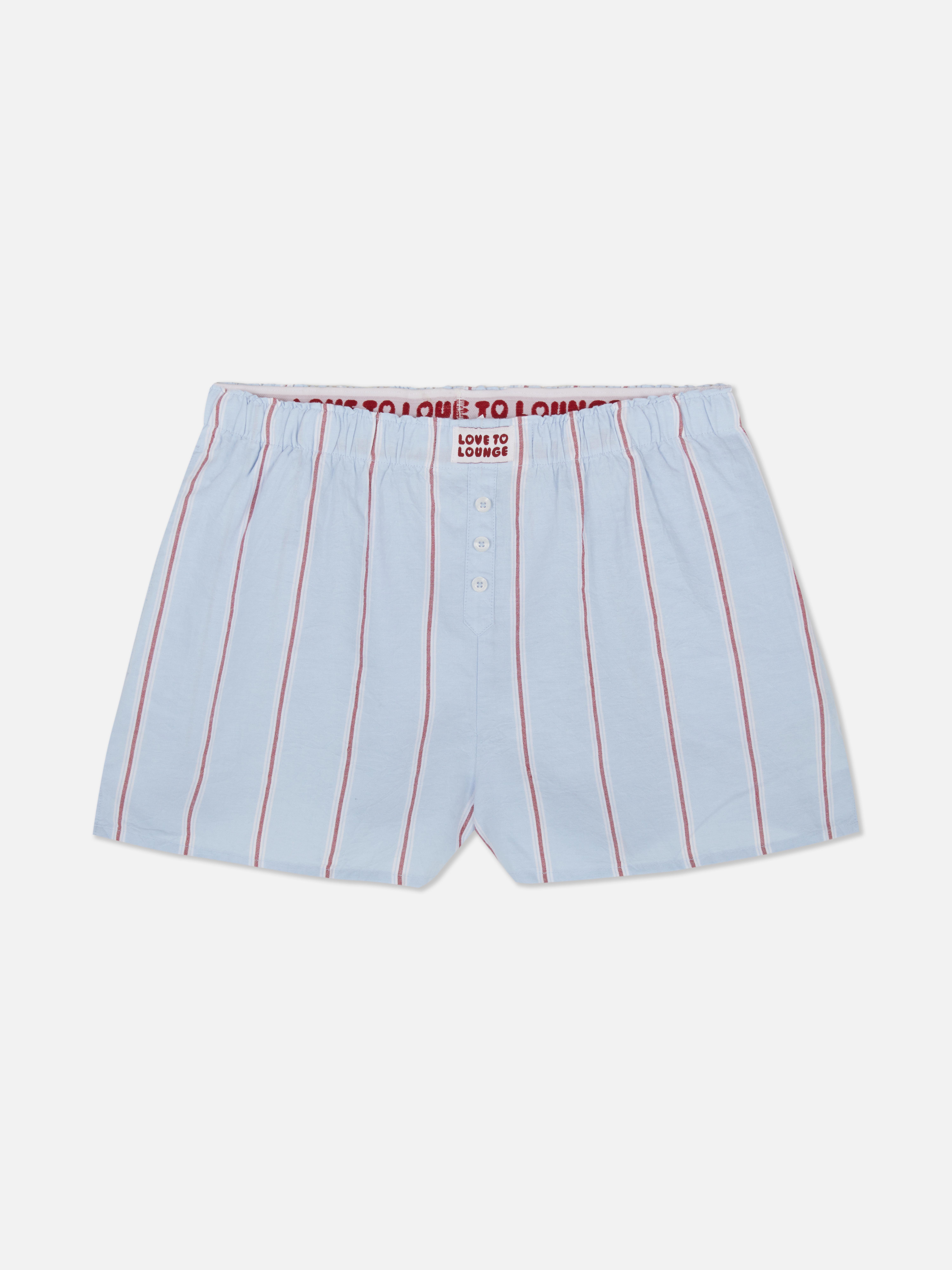 Gestreifte „Love To Lounge“ Shorts