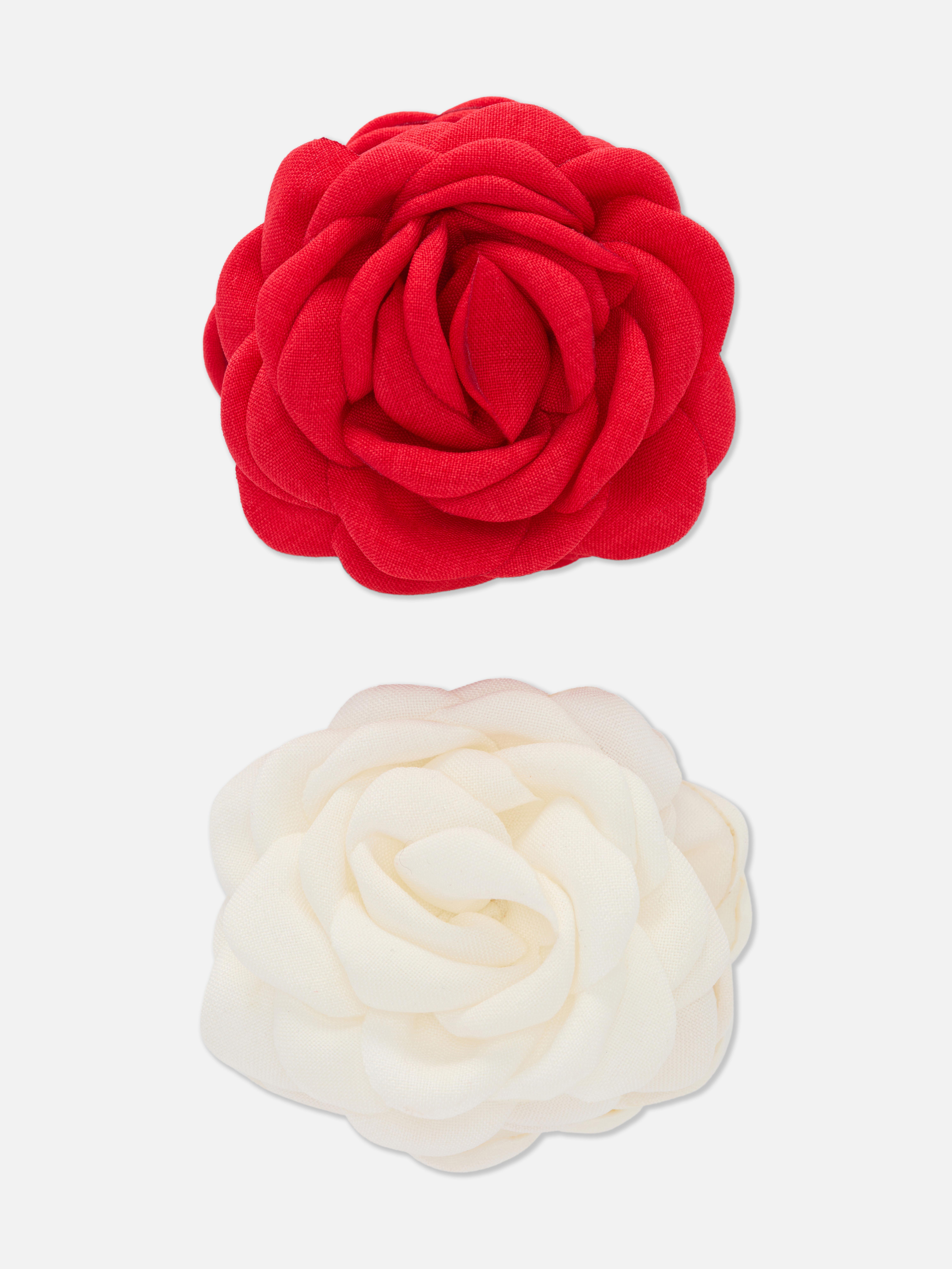 2 fermacapelli a forma di rosa