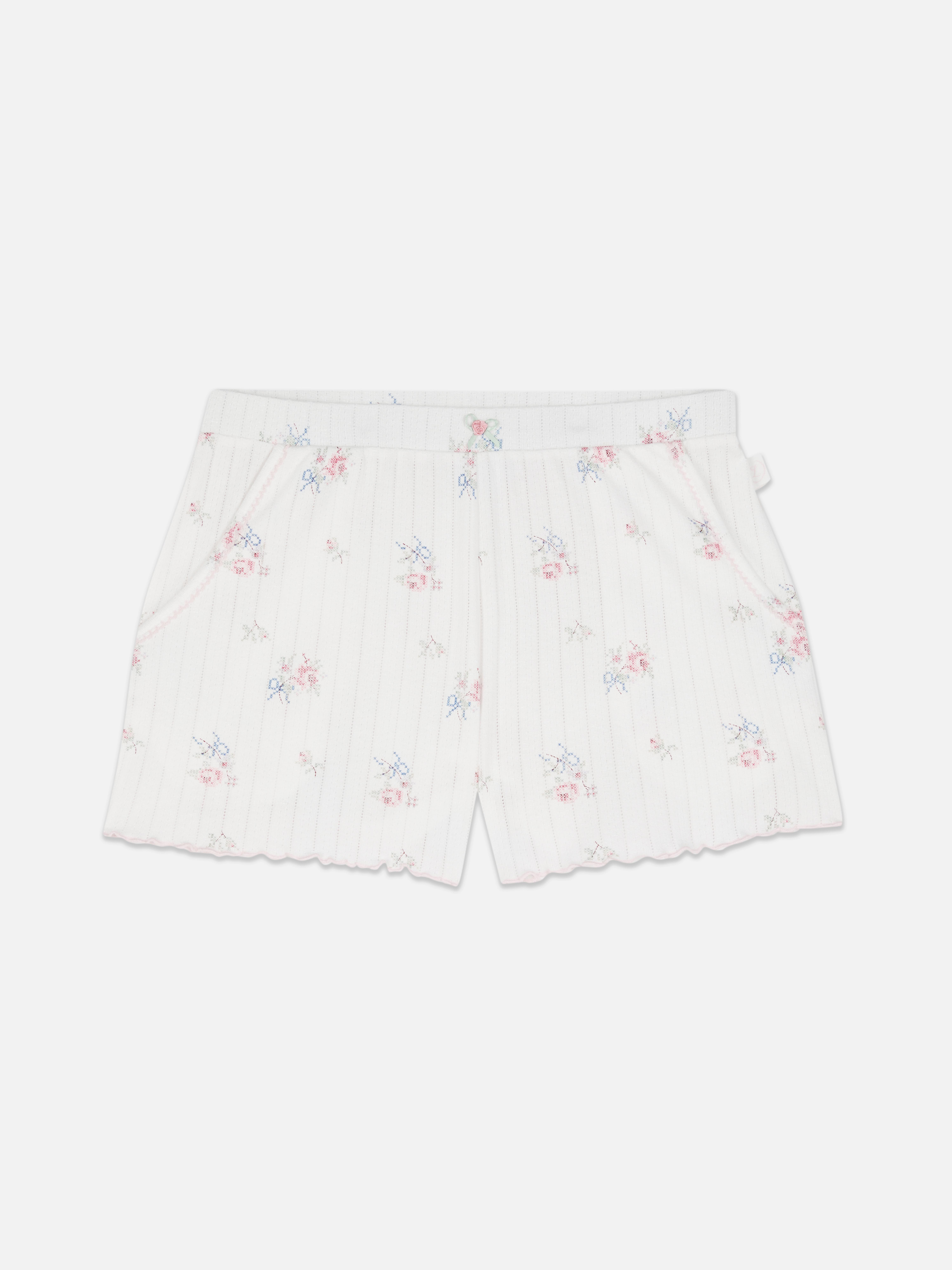 Pantaloncini del pigiama floreali traforati