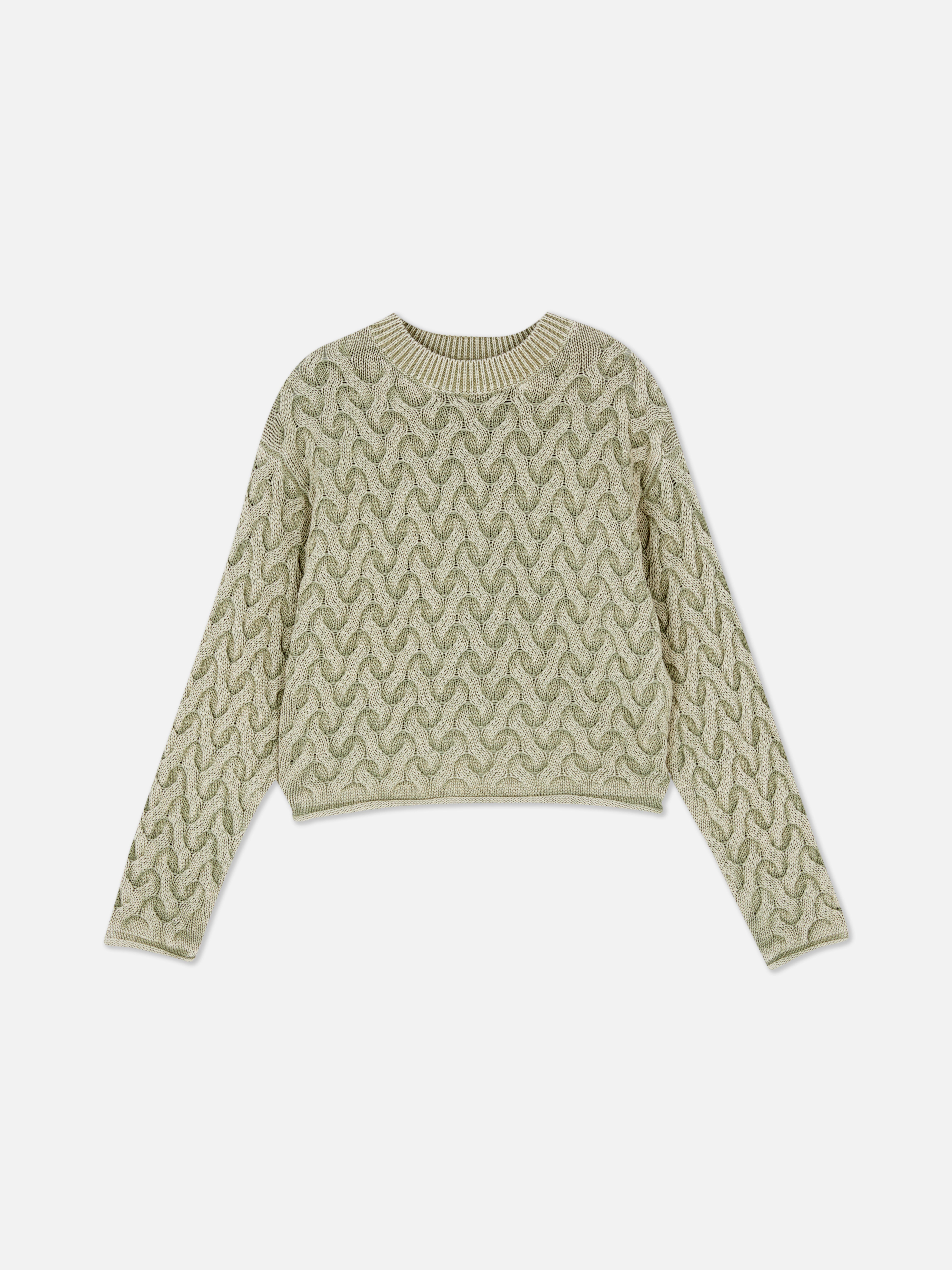 7–15 Jahre | Kurzer Strickpullover mit Zopfmuster