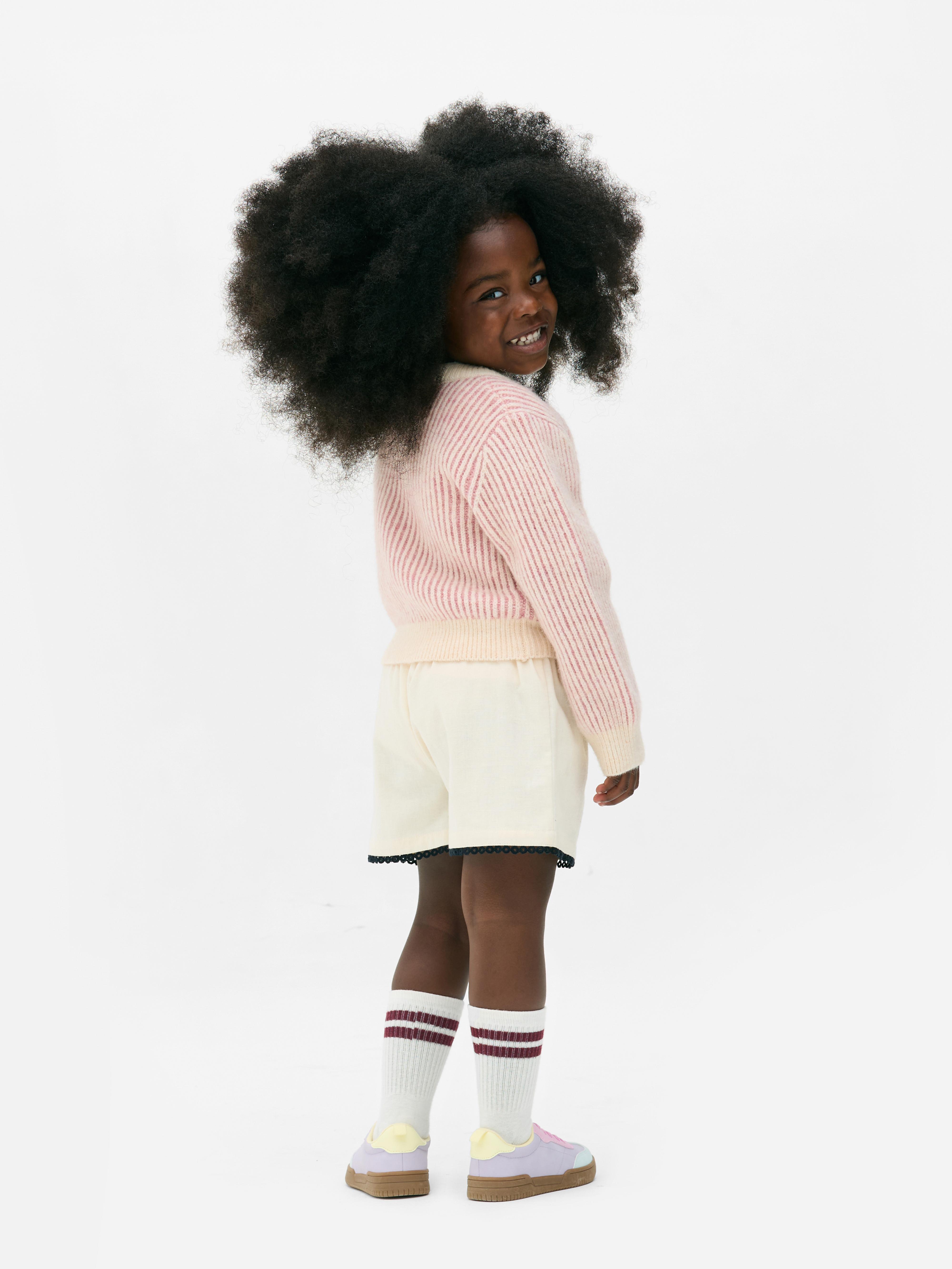 1,5–8 Jahre | Gerippter Cardigan mit V-Ausschnitt