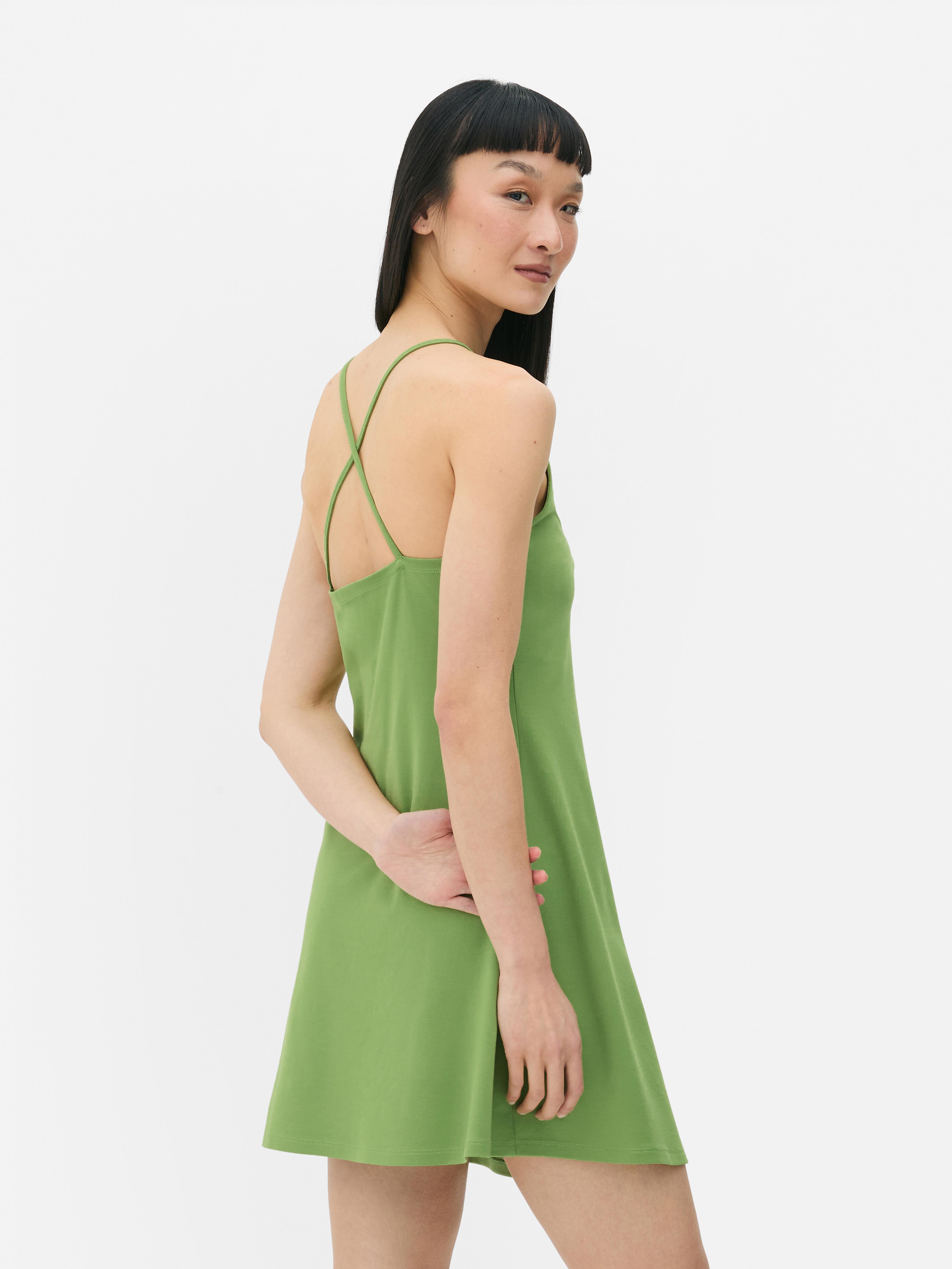 Zara Vestidos Elegantes Vestido Primark Verde Mini Malla