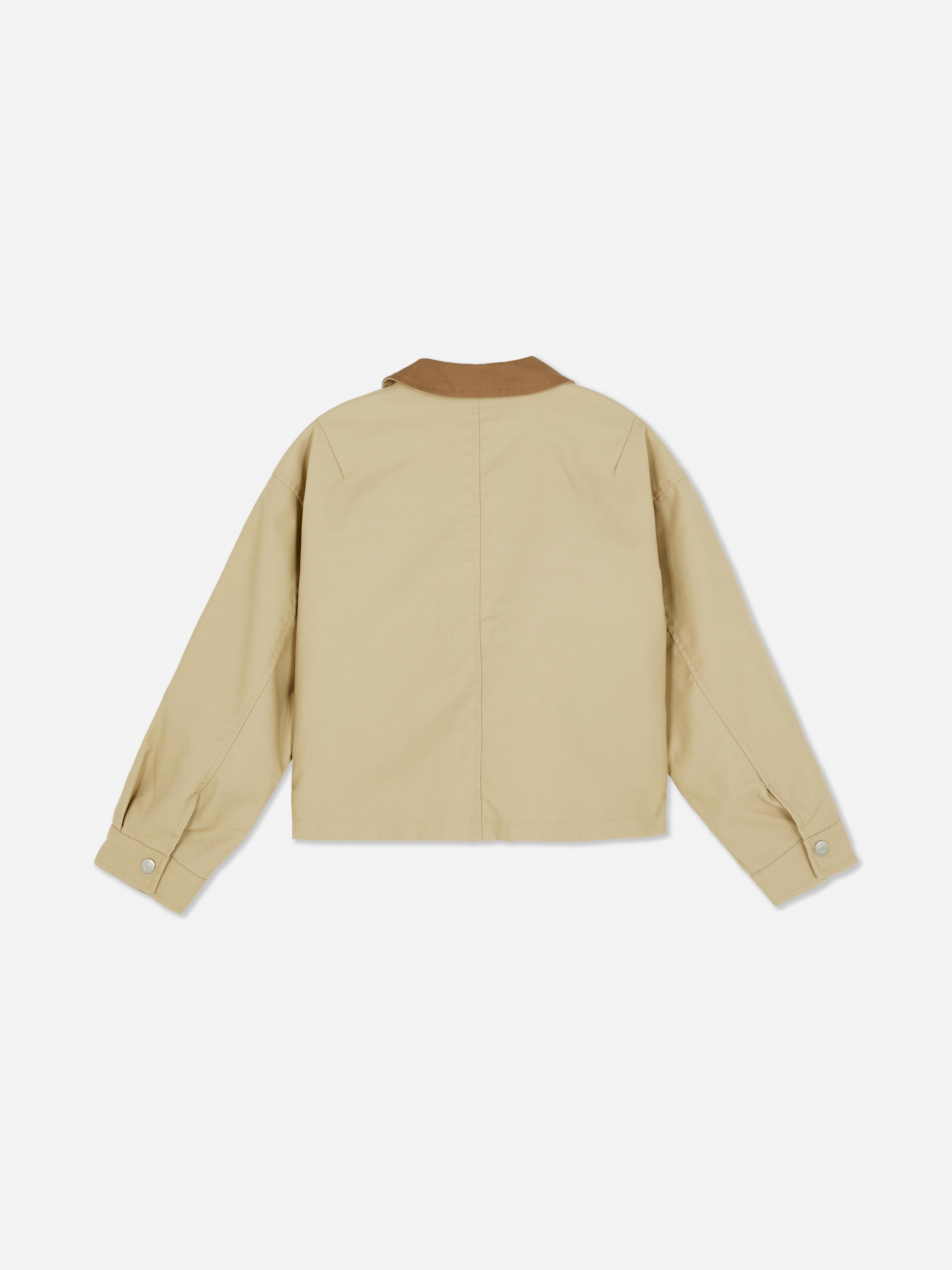 Contrast Collar Barn Jacket