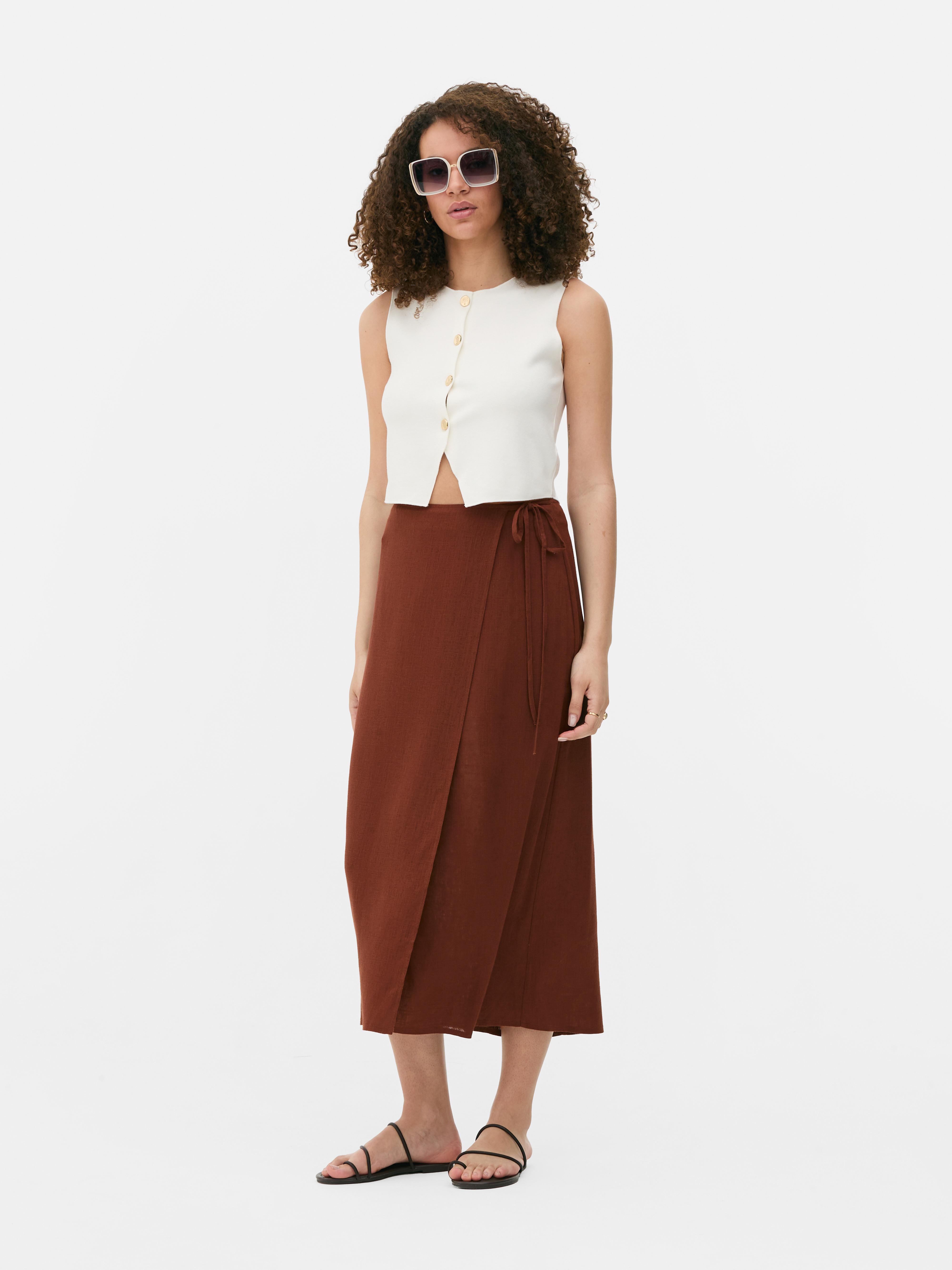 Tie Side Midi Skirt