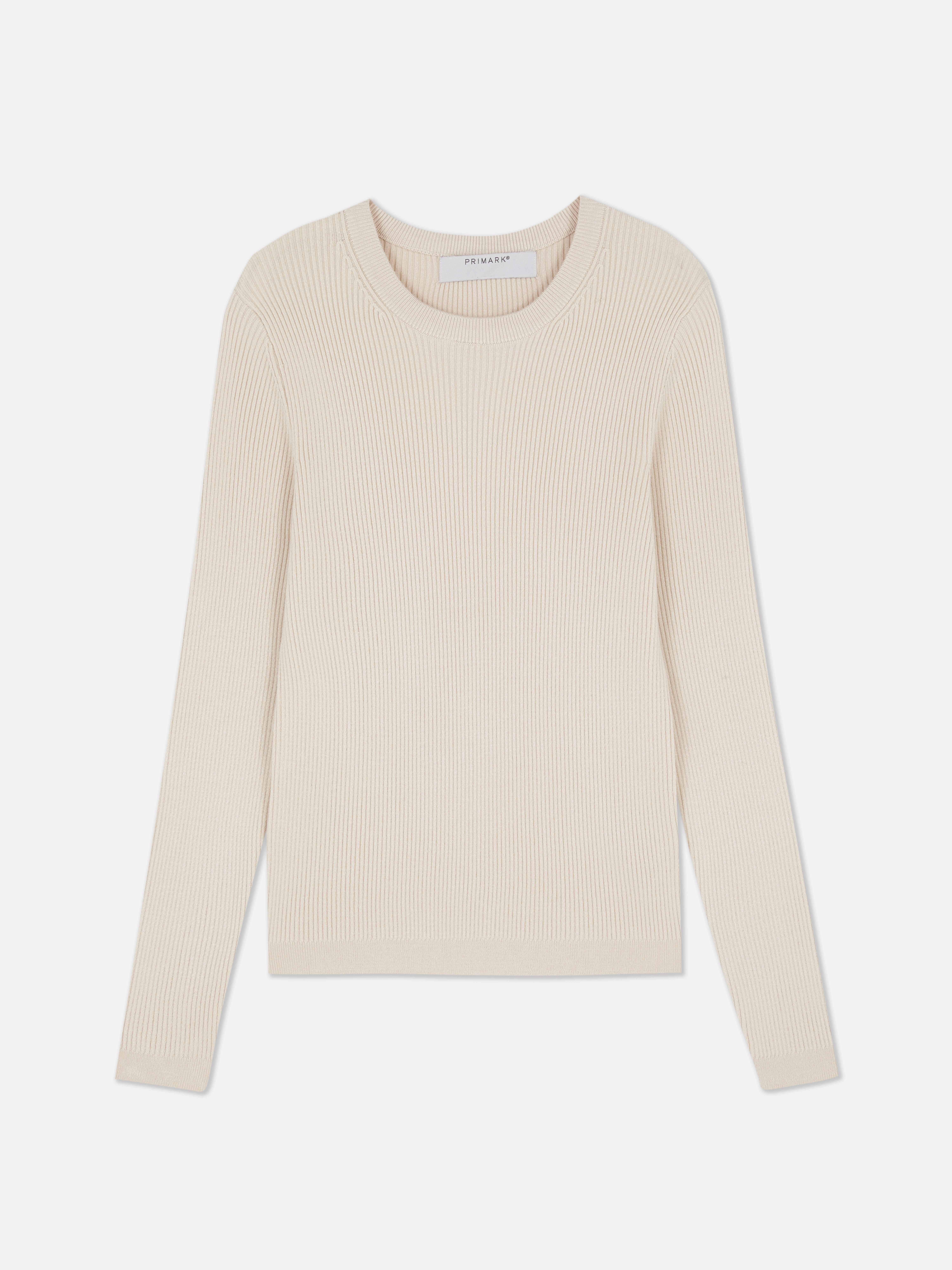 Ribbed Crew Neck Sweater