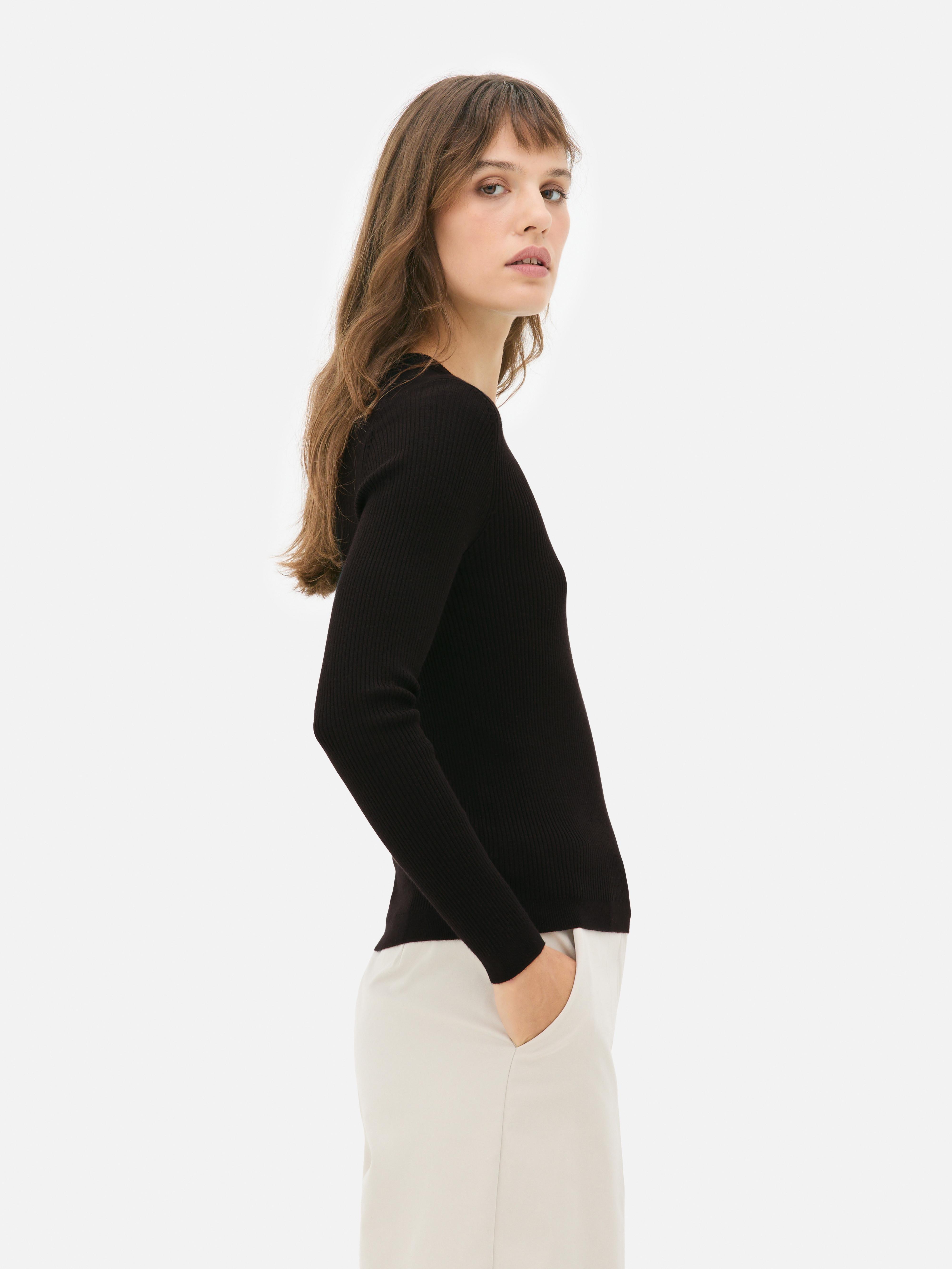 Ribbed Crew Neck Sweater