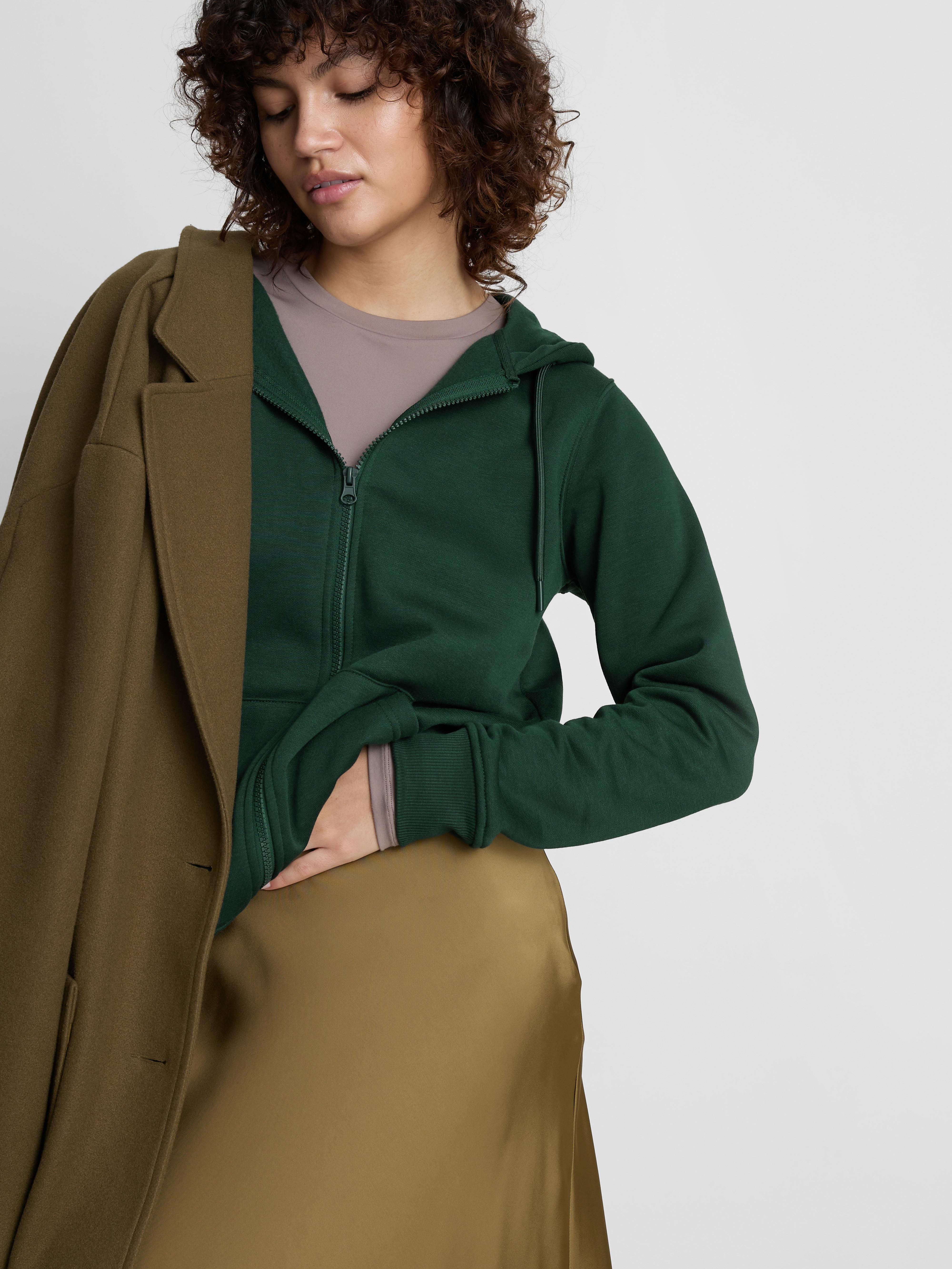 Zip-Up Hoodie Dark Green