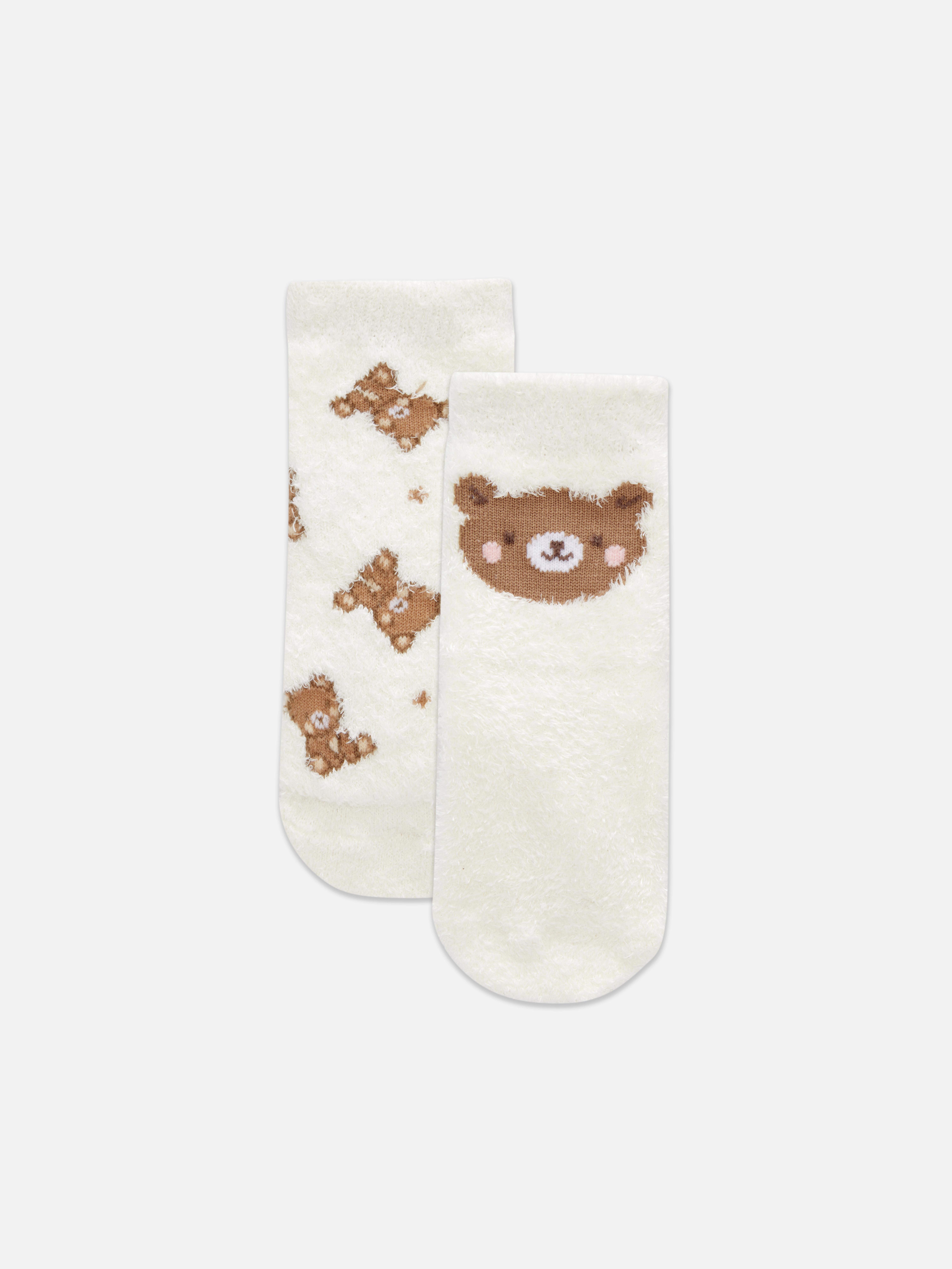 Kuschelige Noppen-Socken im Bären-Design, 3er-Pack