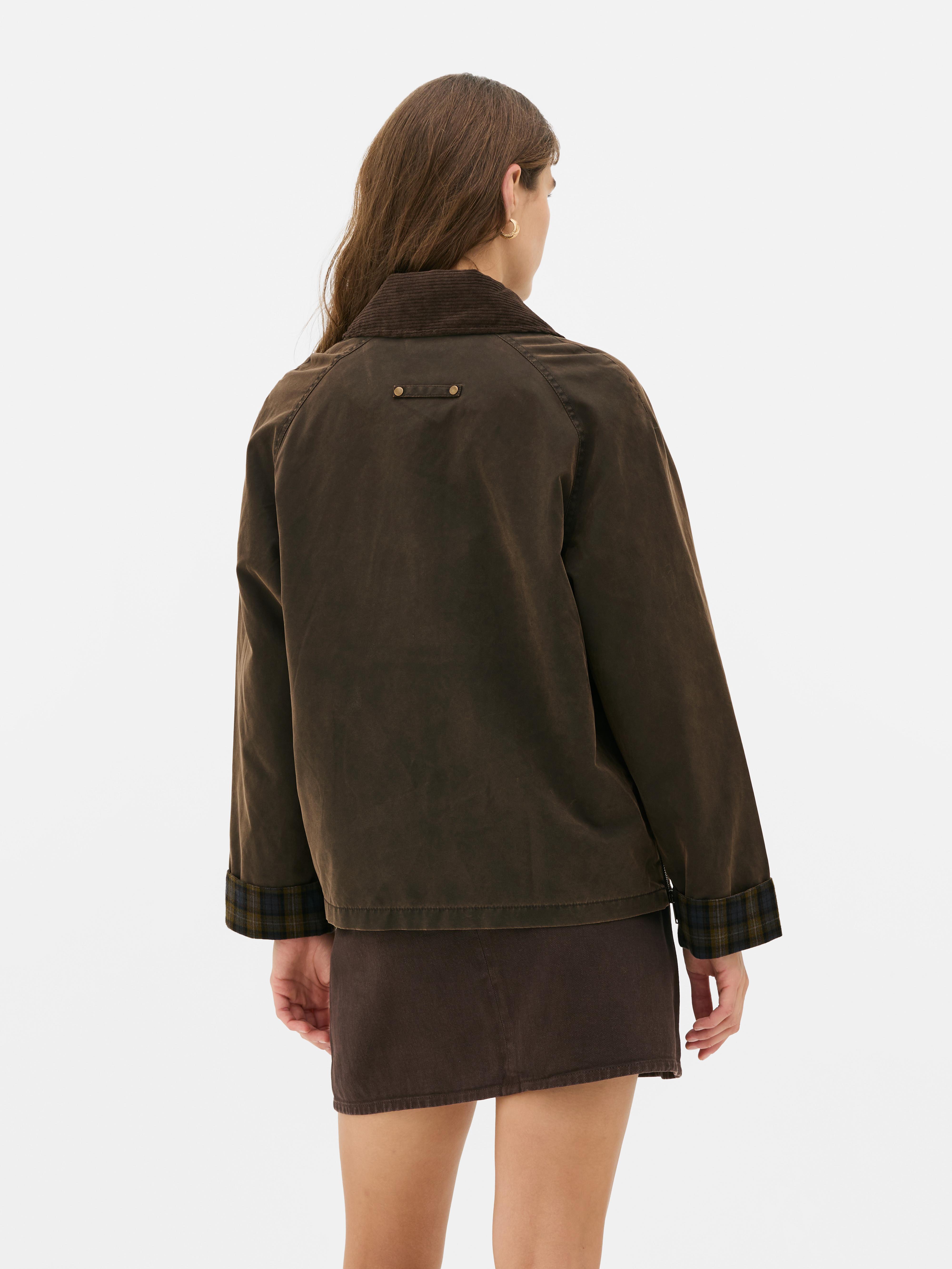 Plaid Cuff Barn Jacket