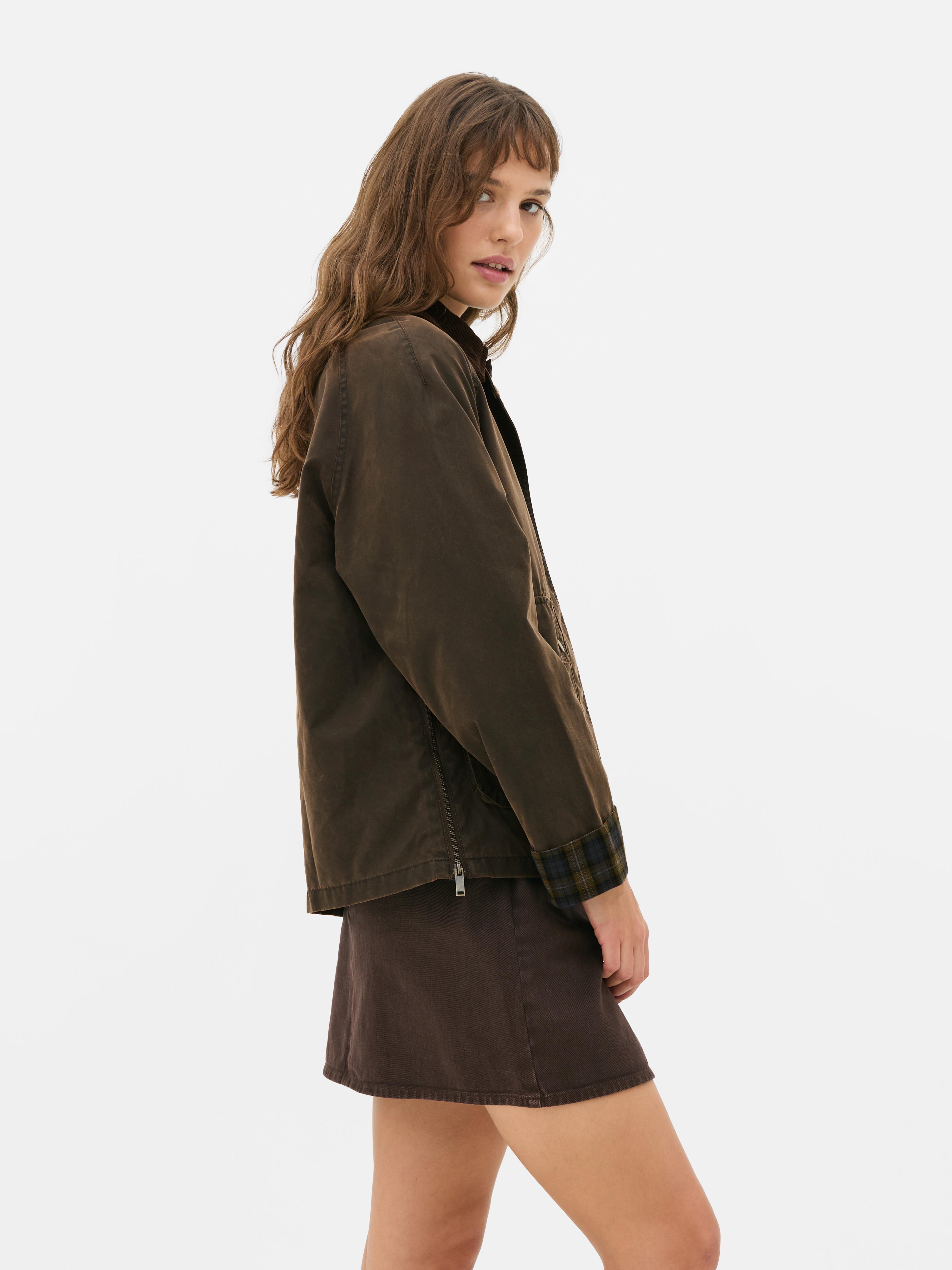 Plaid Cuff Barn Jacket