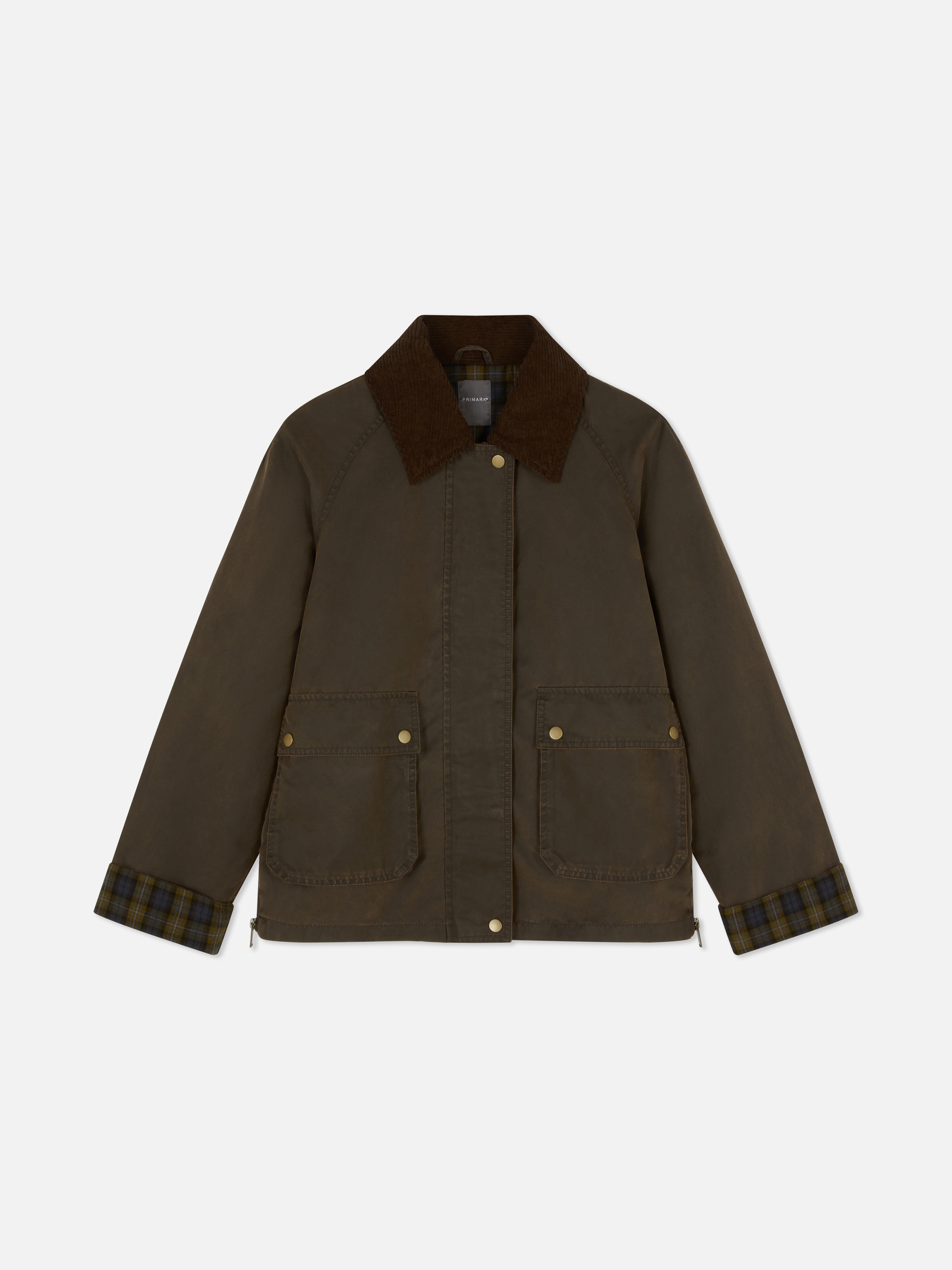 Plaid Cuff Barn Jacket