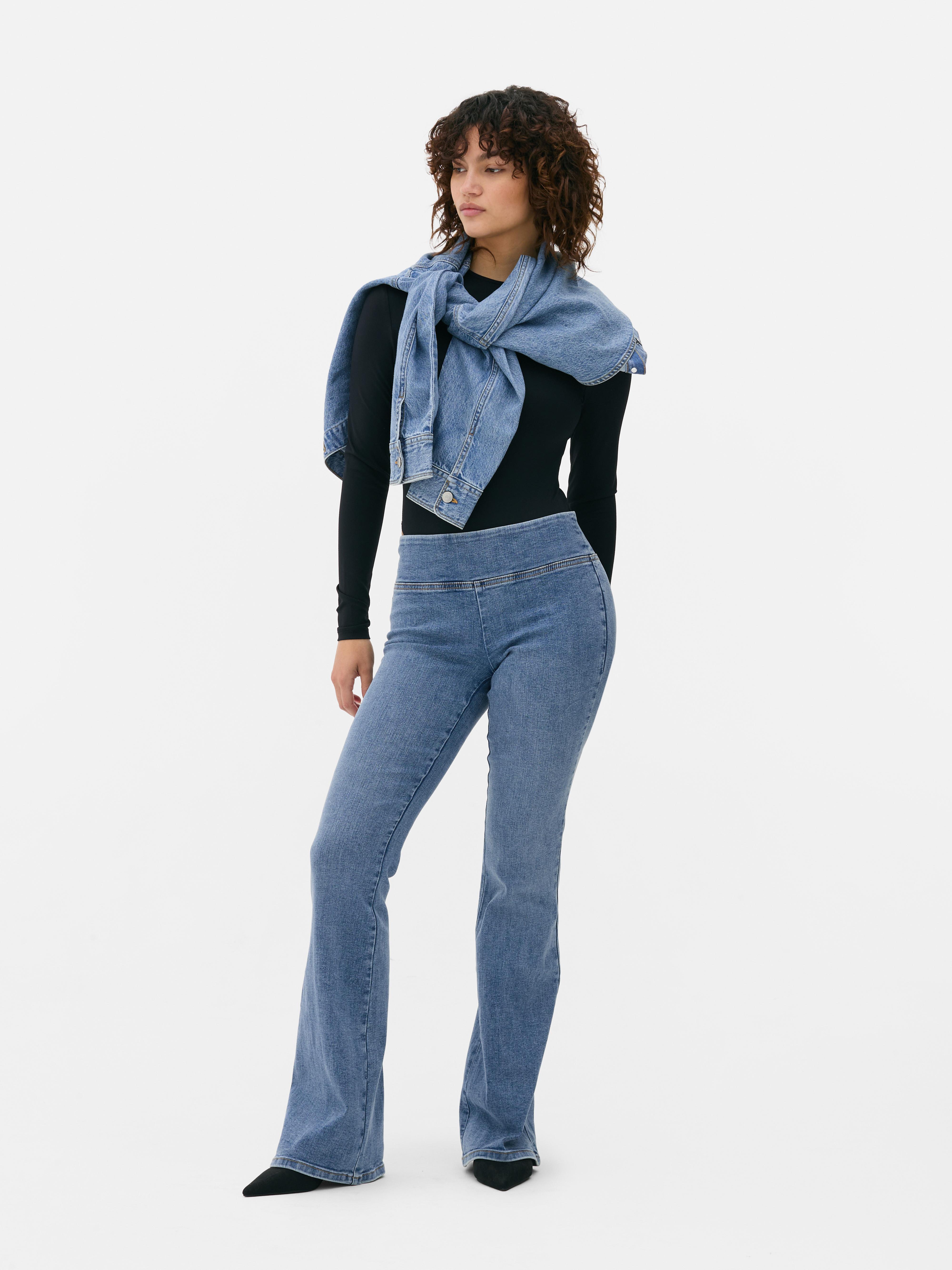 Középmagas derekú, trapézszárú jeggings