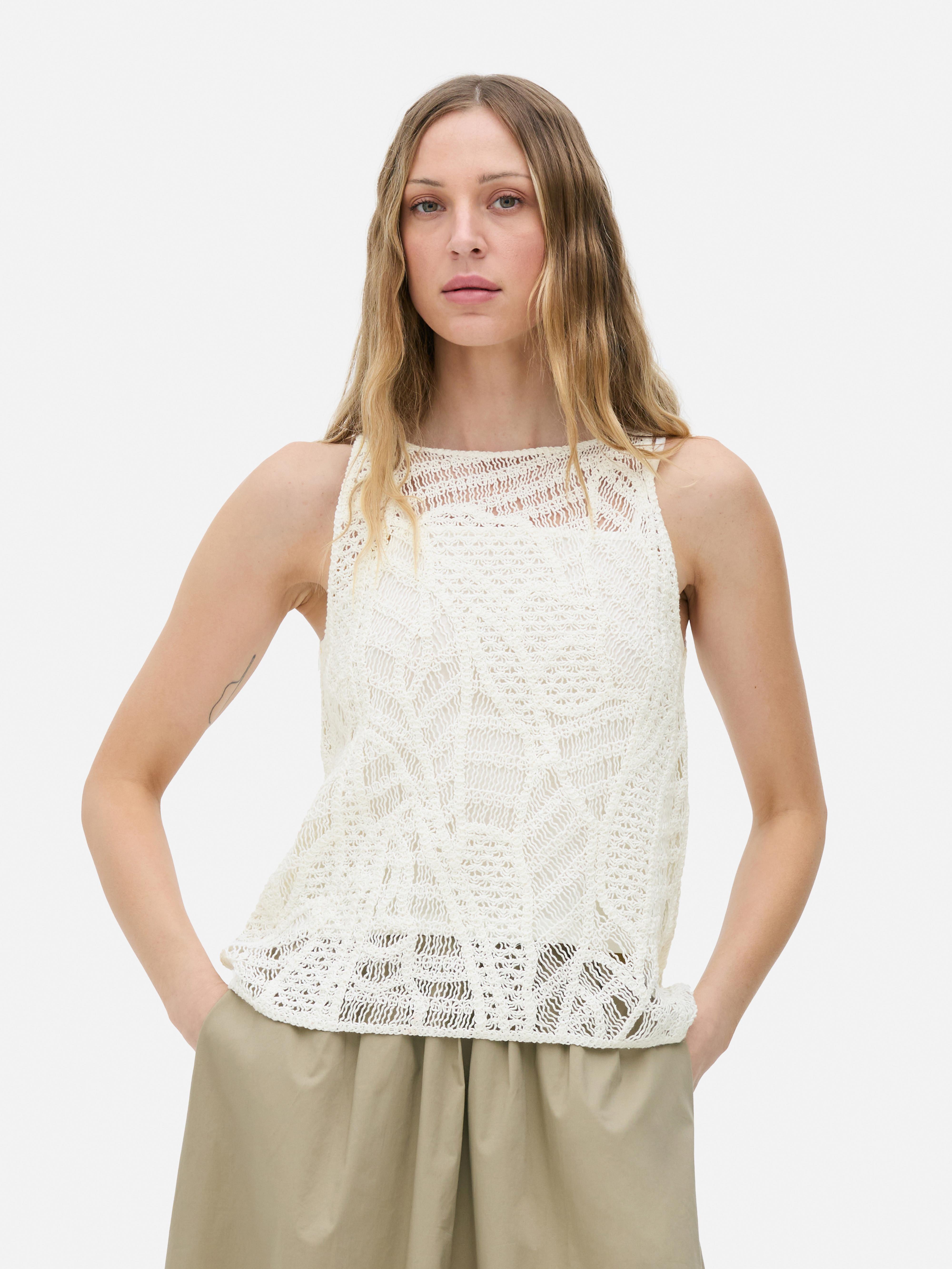 The Edit Sleeveless Crochet Top