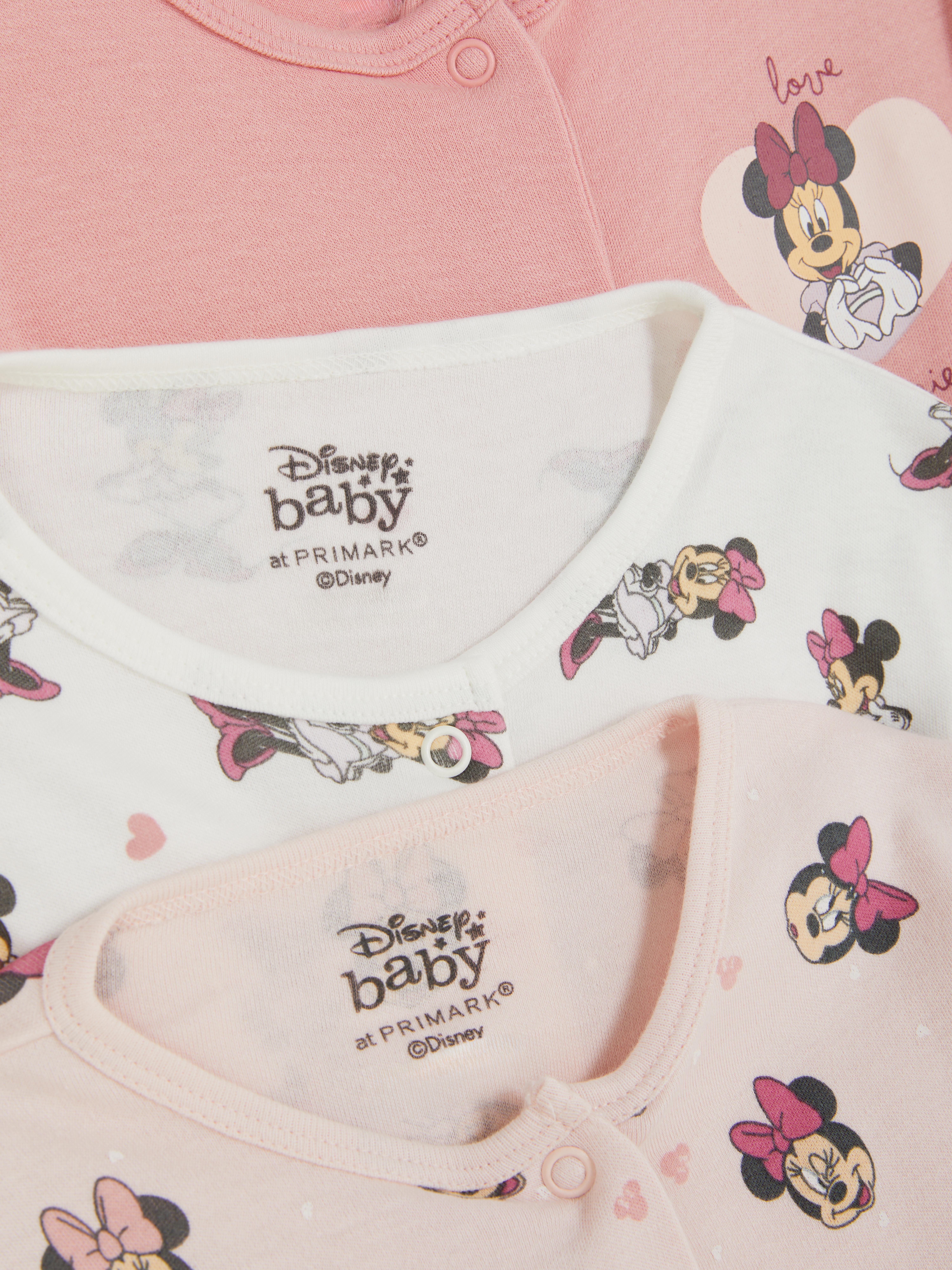0-24mths | 3pk Disney’s Minnie Mouse Popper Sleepsuits