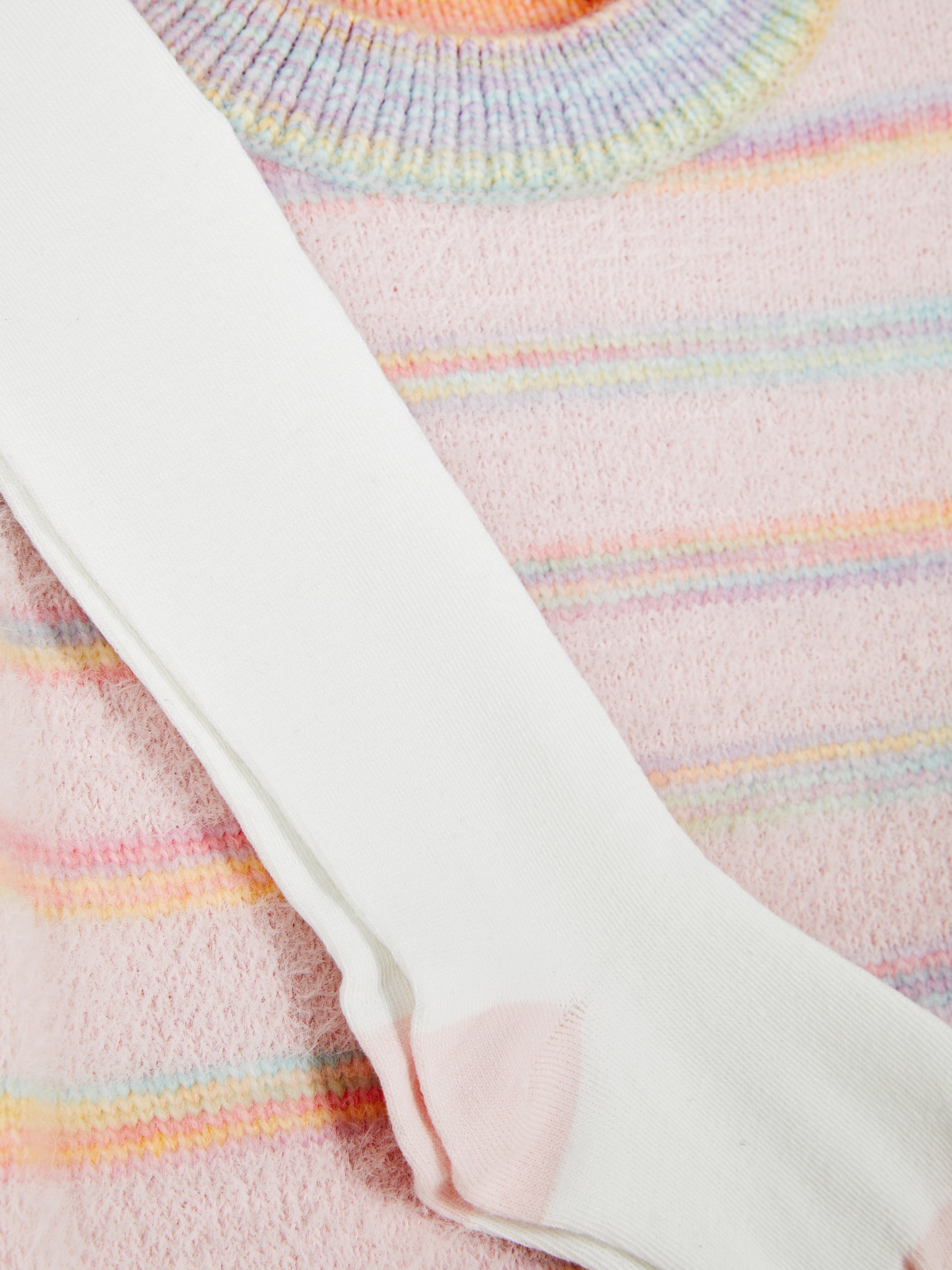 1.5-8yrs | Stripe Sweater Dress and Tights Set