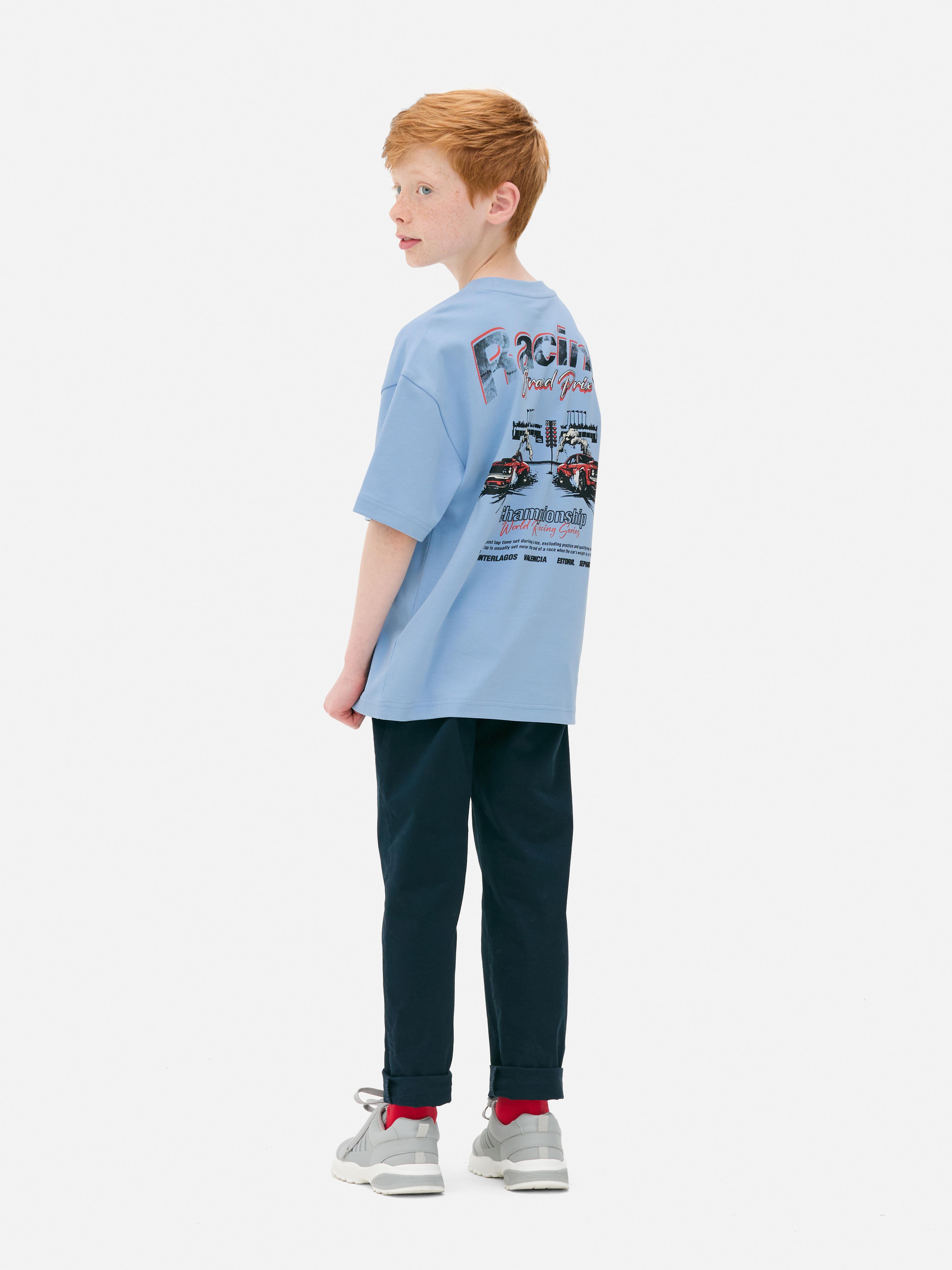 Camiseta con estampado gráfico de coche de carreras