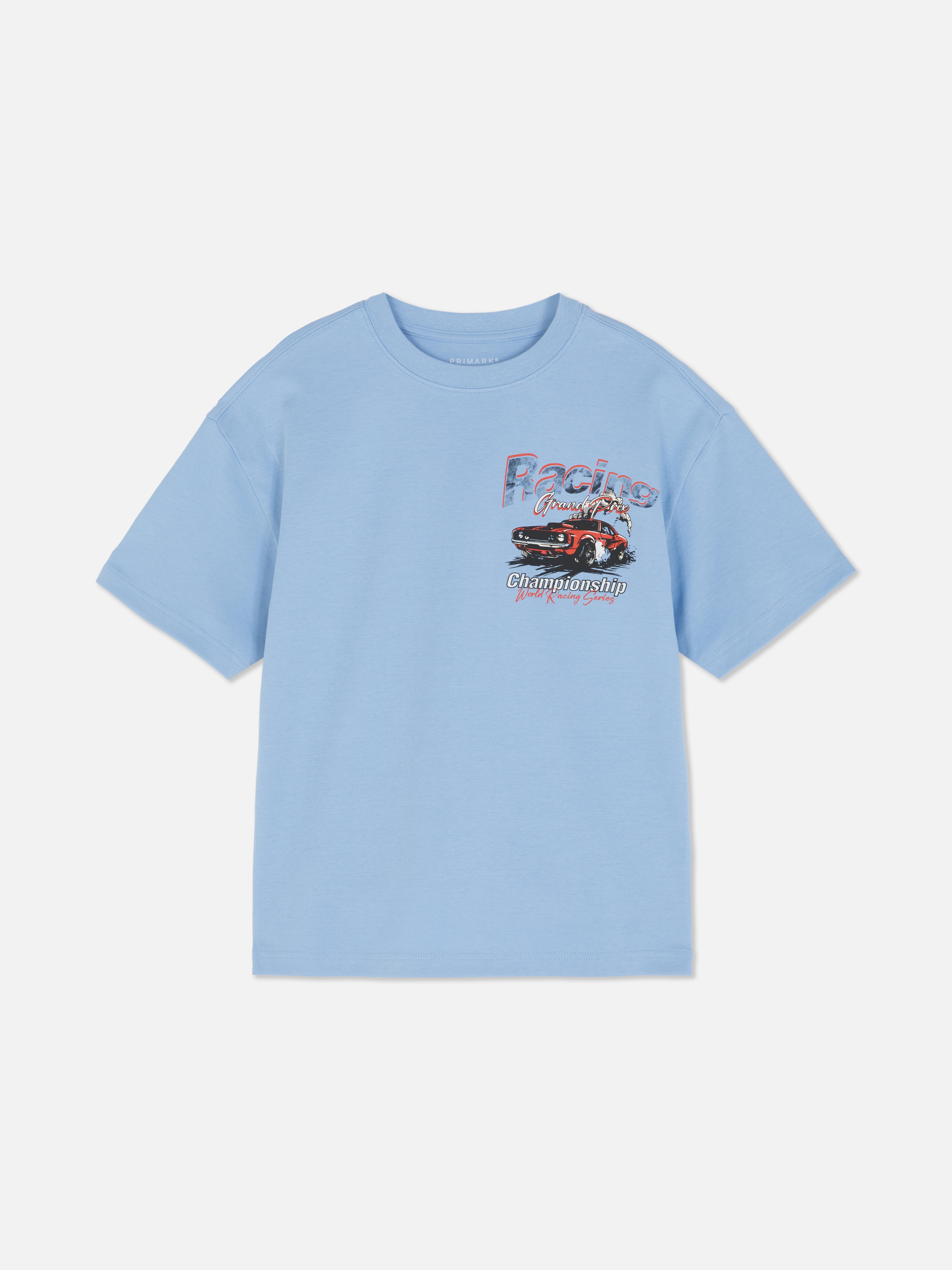 Camiseta con estampado gráfico de coche de carreras