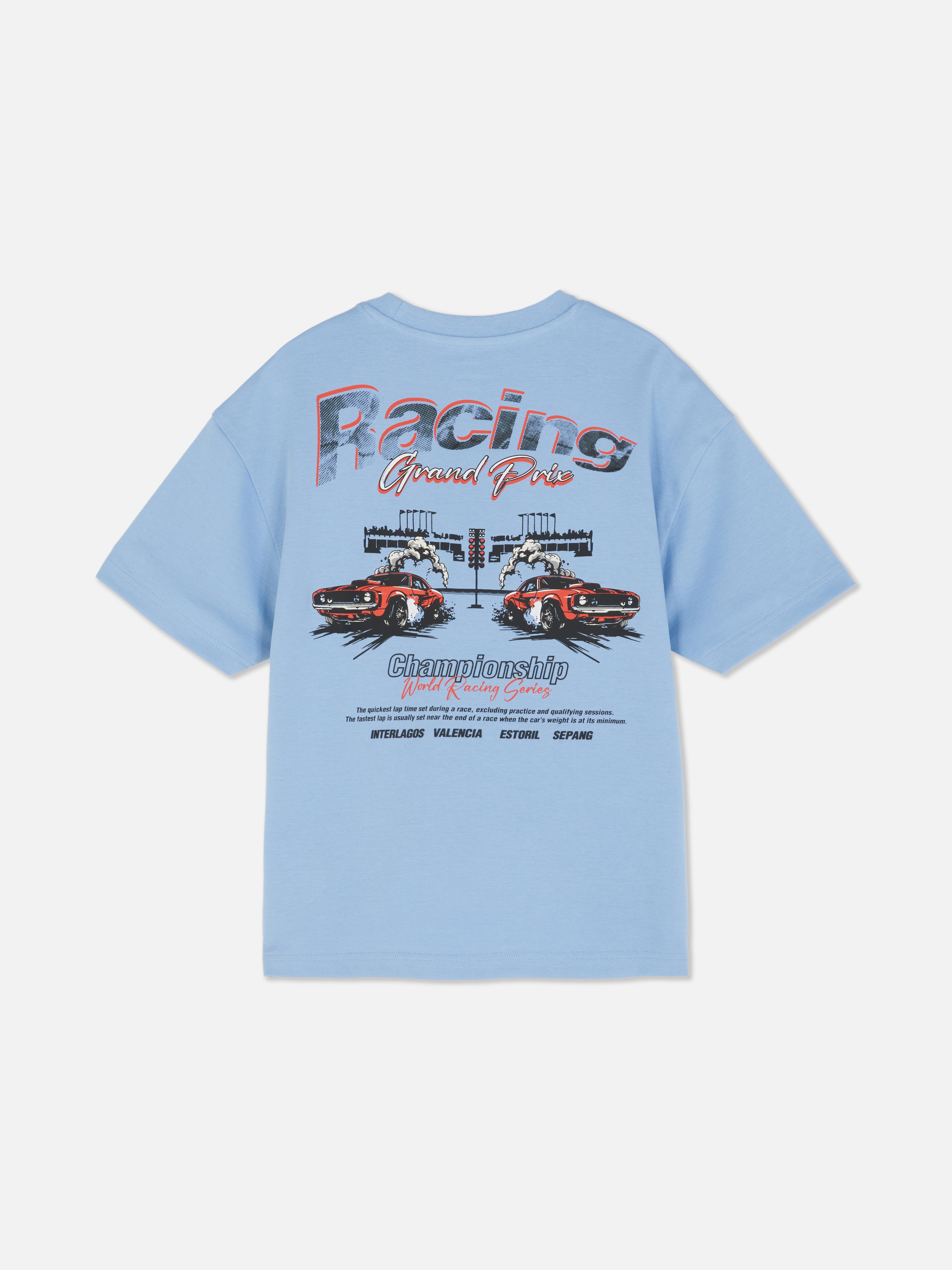 Camiseta con estampado gráfico de coche de carreras