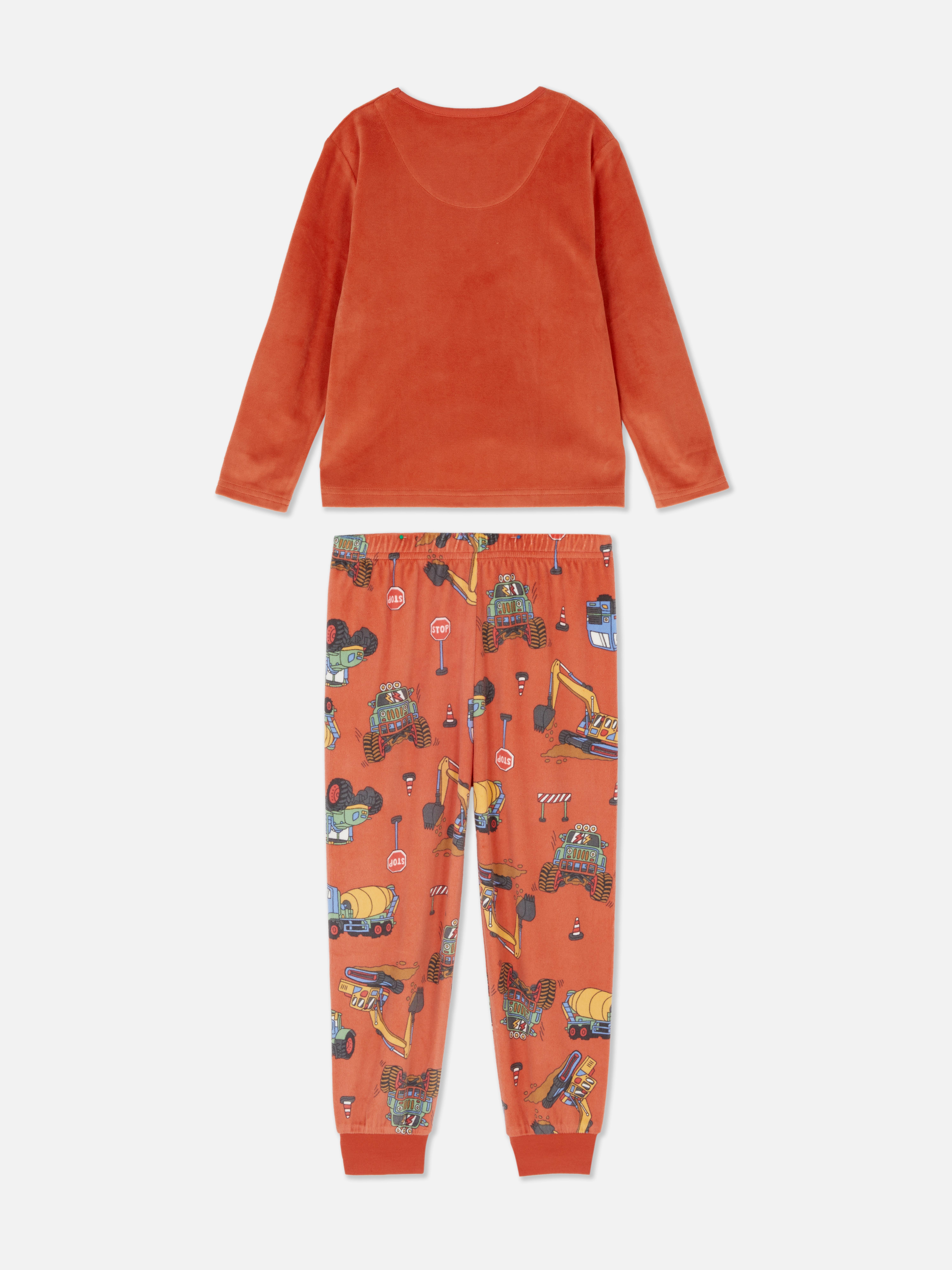 1.5-8yrs | Digger Graphic Cosy Pyjamas