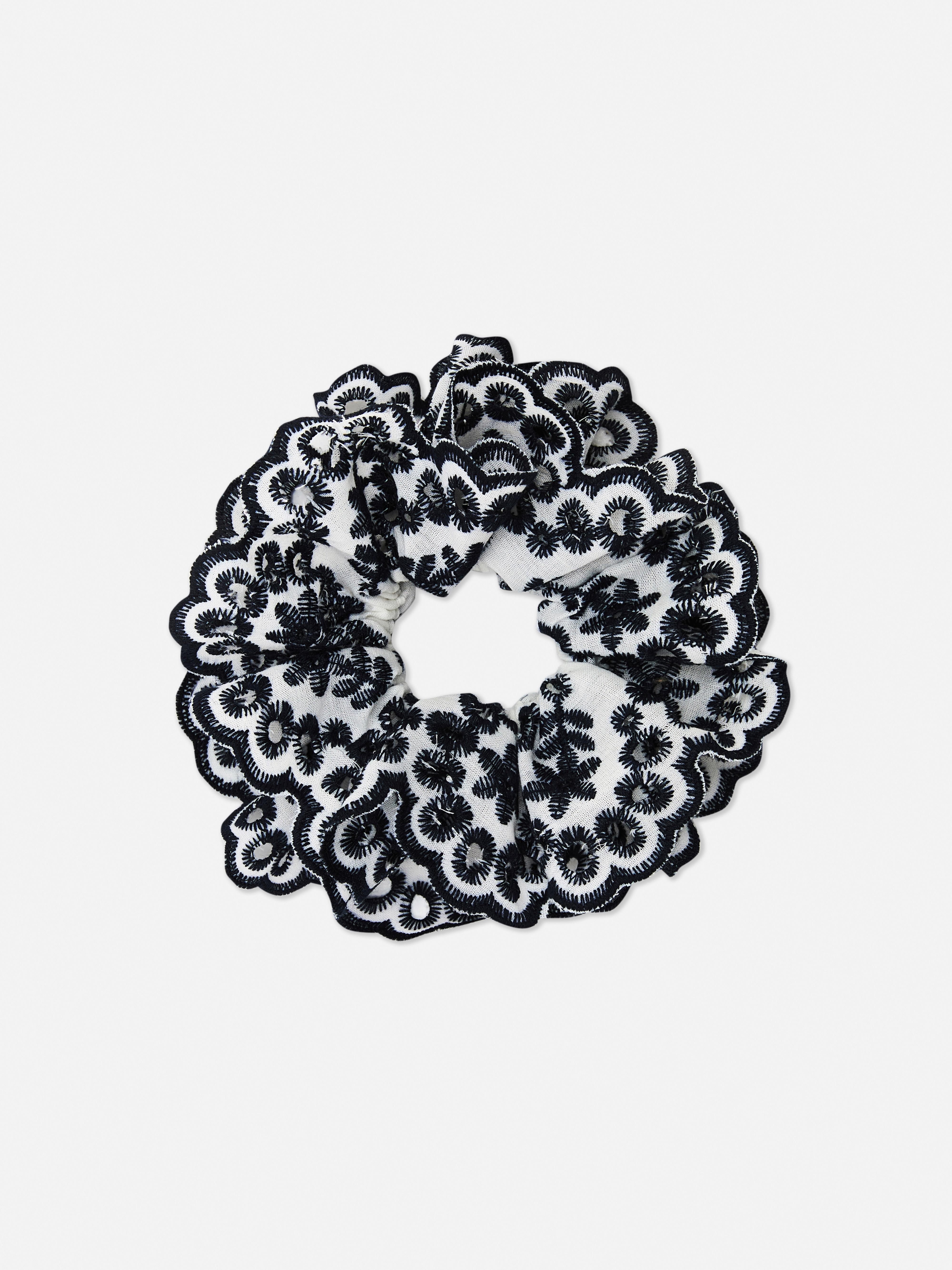 Haarscrunchie met broderie