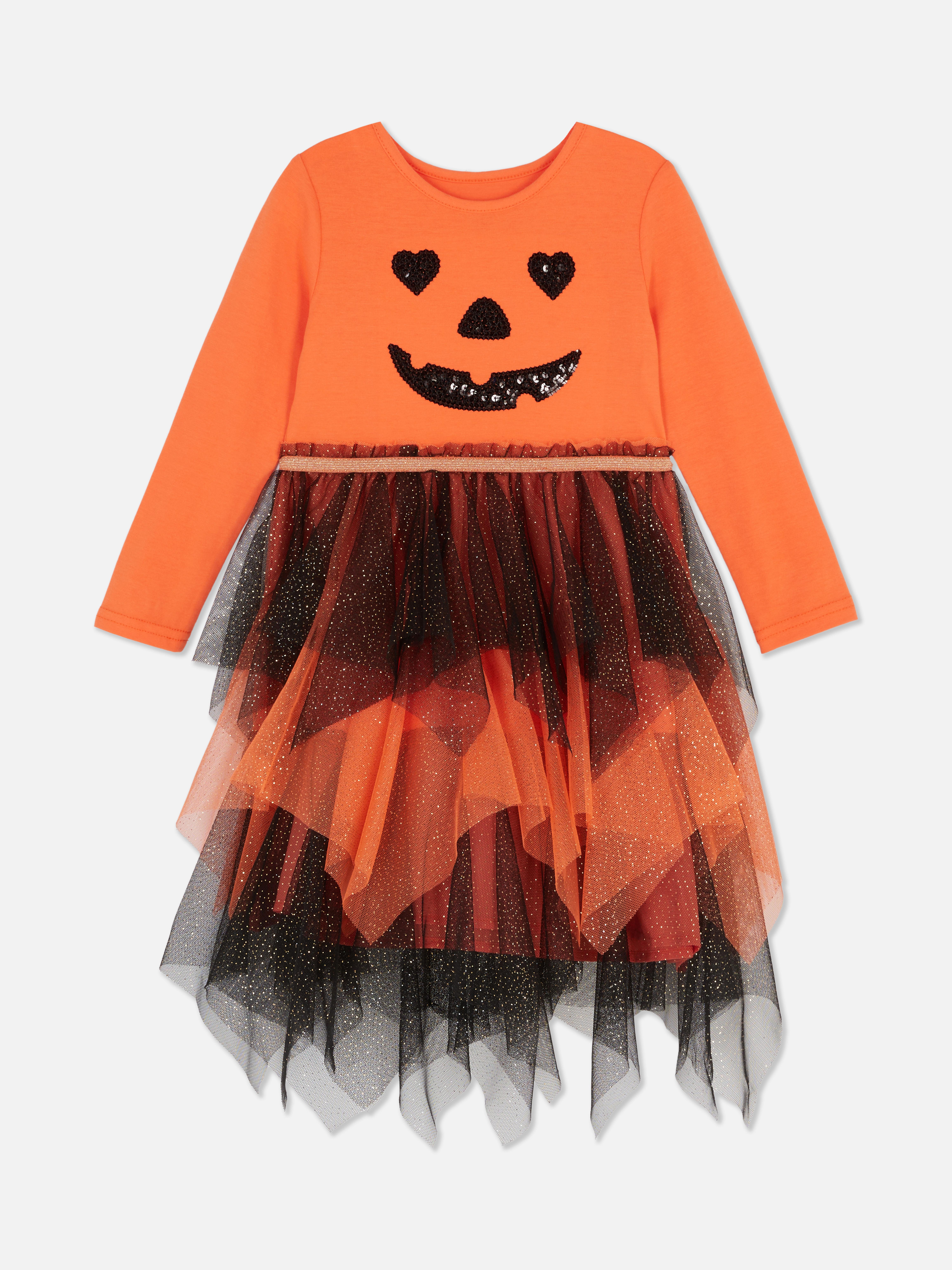 1,5–8 Jahre | Halloween-Tutu-Kleid mit Kürbis-Motiv