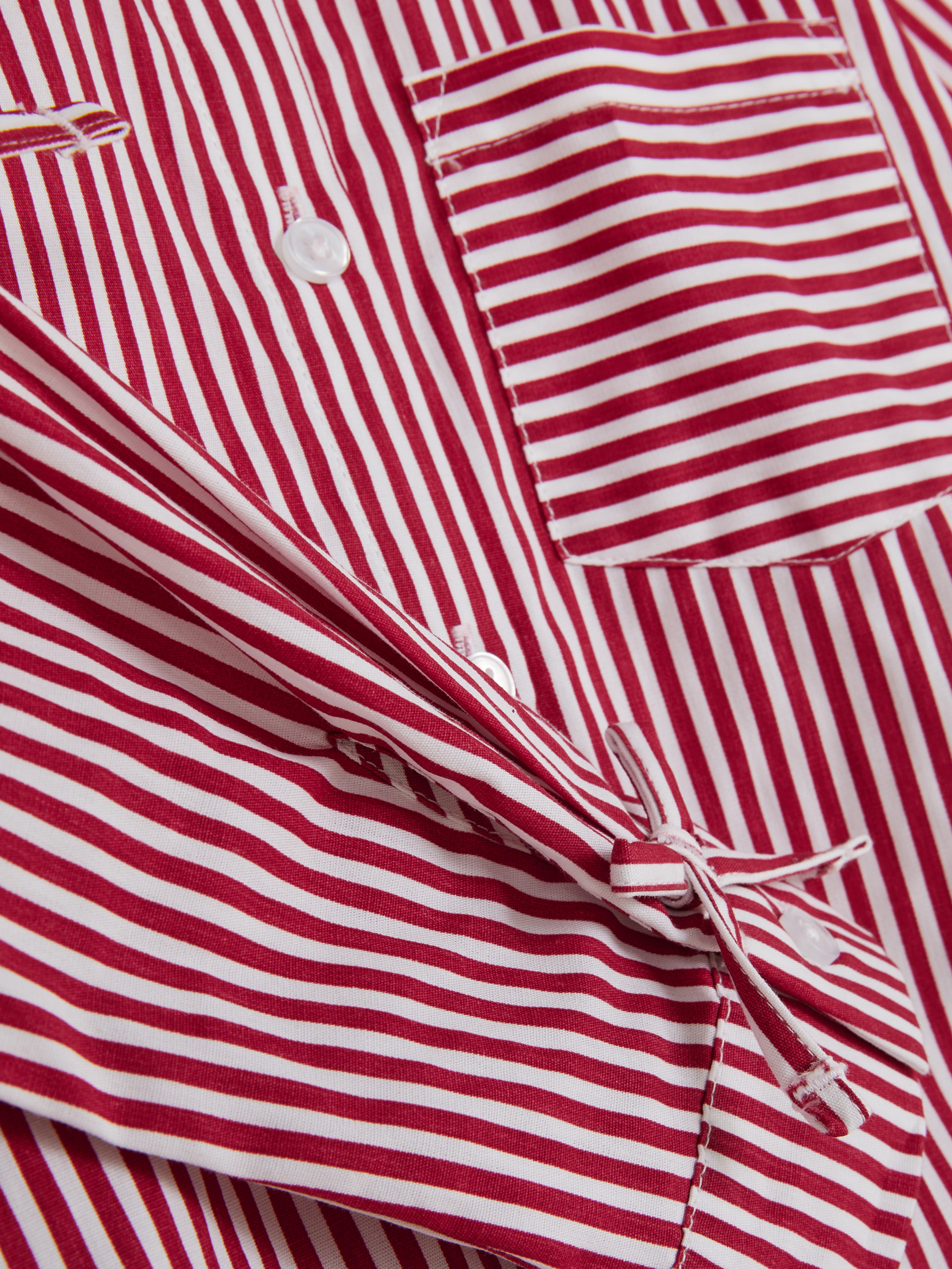 Gestreepte blouse met knoopsluiting en strik