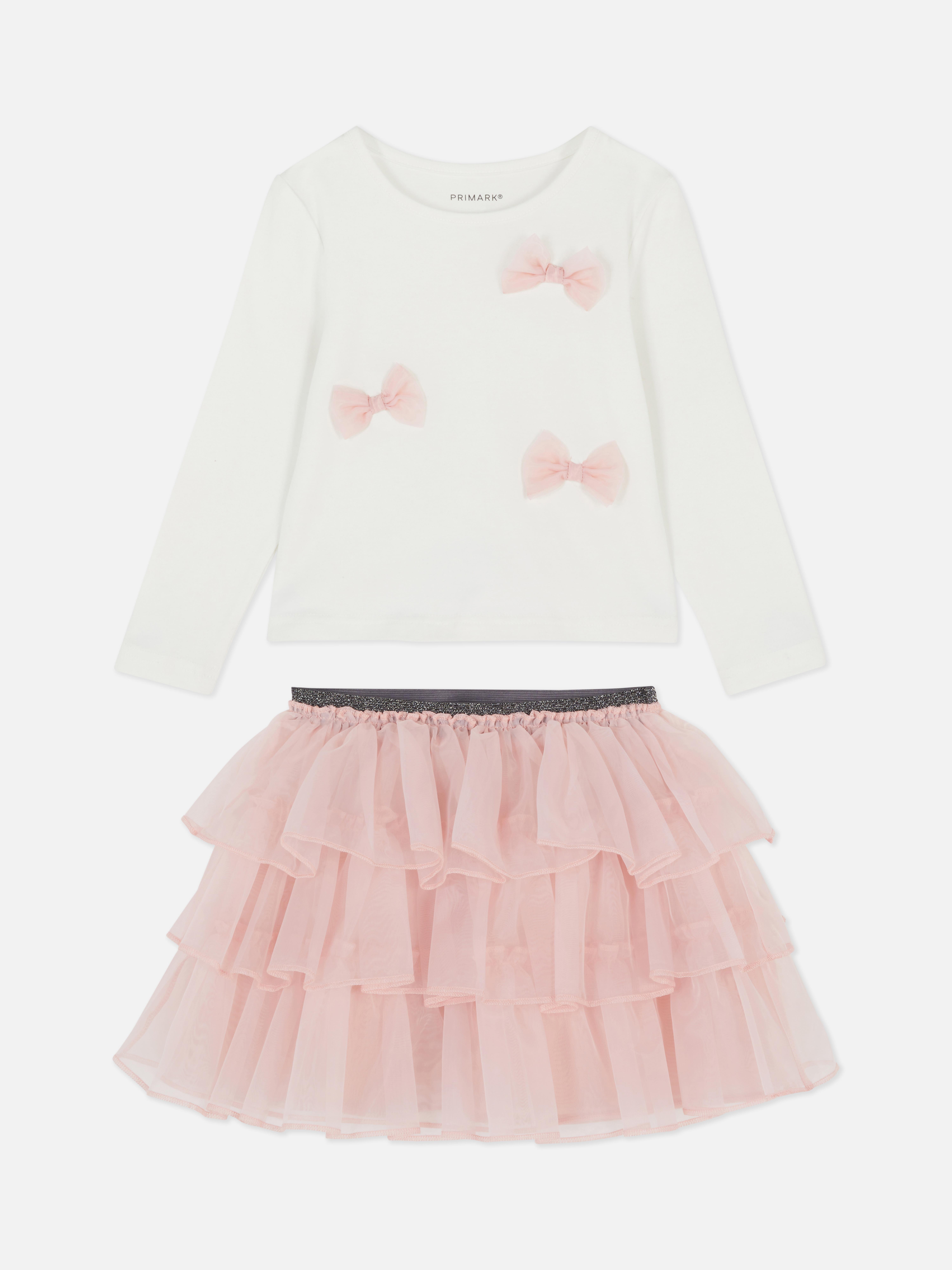 1,5–8 Jahre | T-Shirt mit Schleife und Tutu-Rock im Set