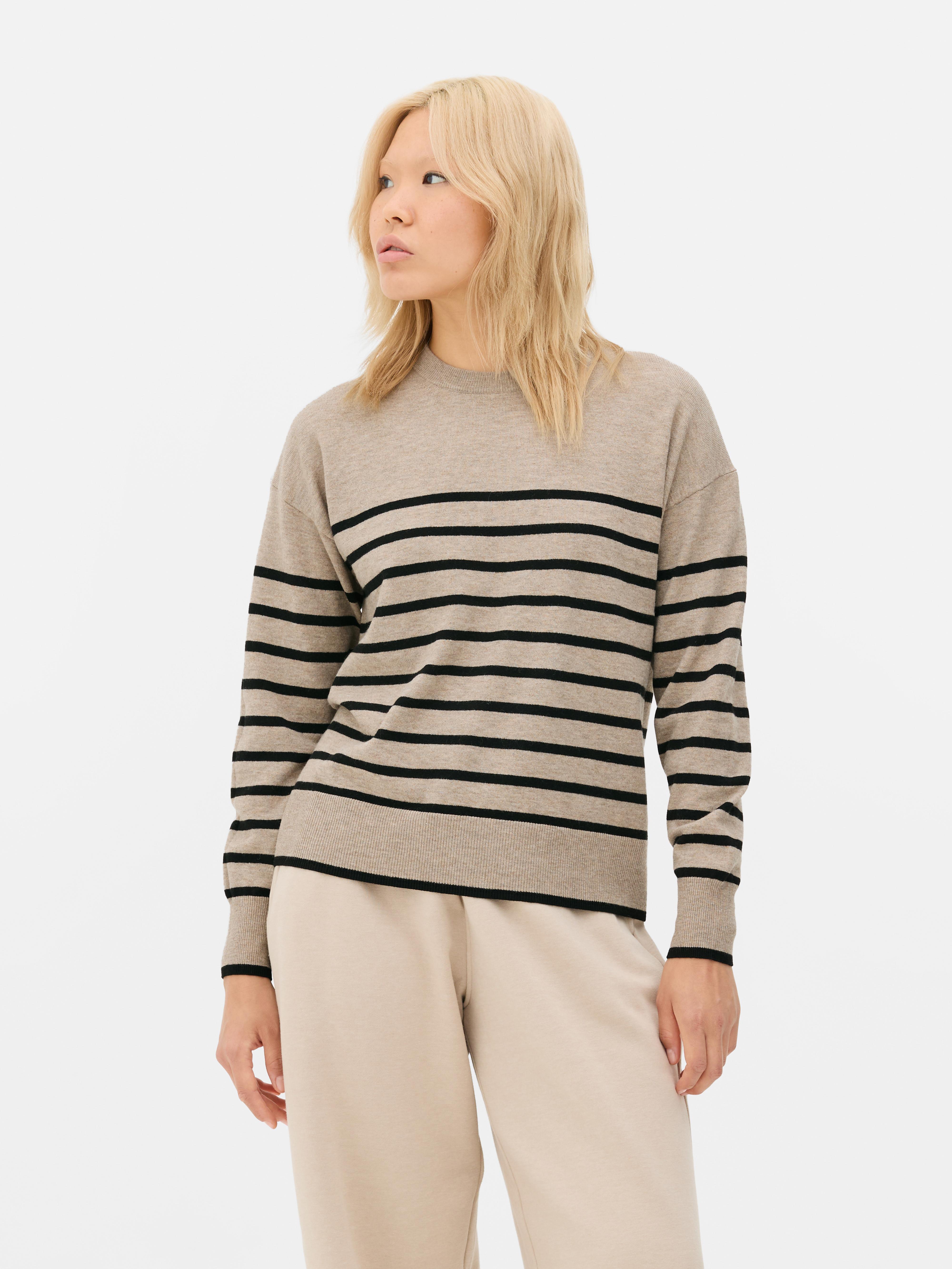 Weicher Pullover mit Rundhalsausschnitt Kamelbraun