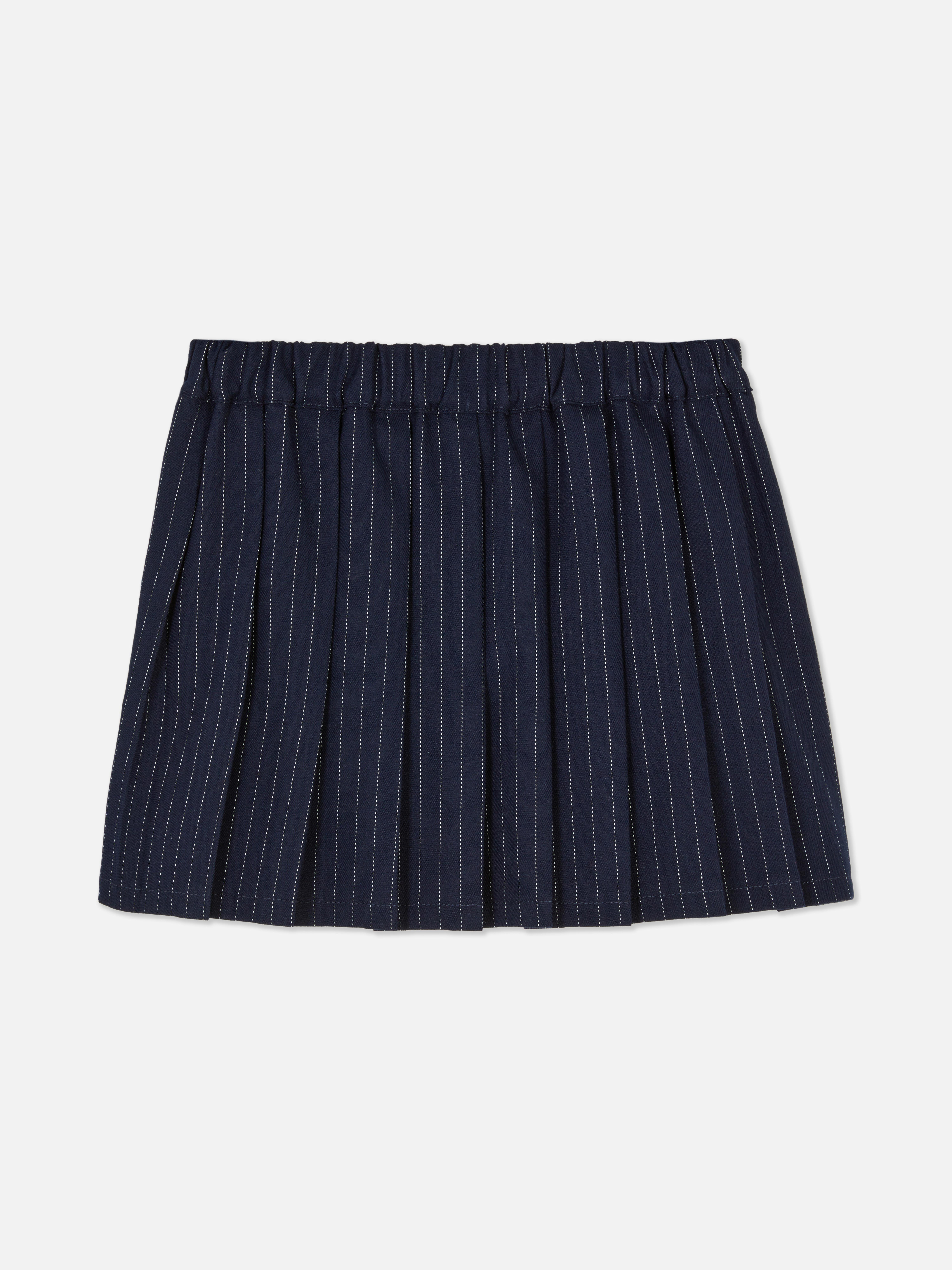 Pinstripe Pleated Bow Skirt