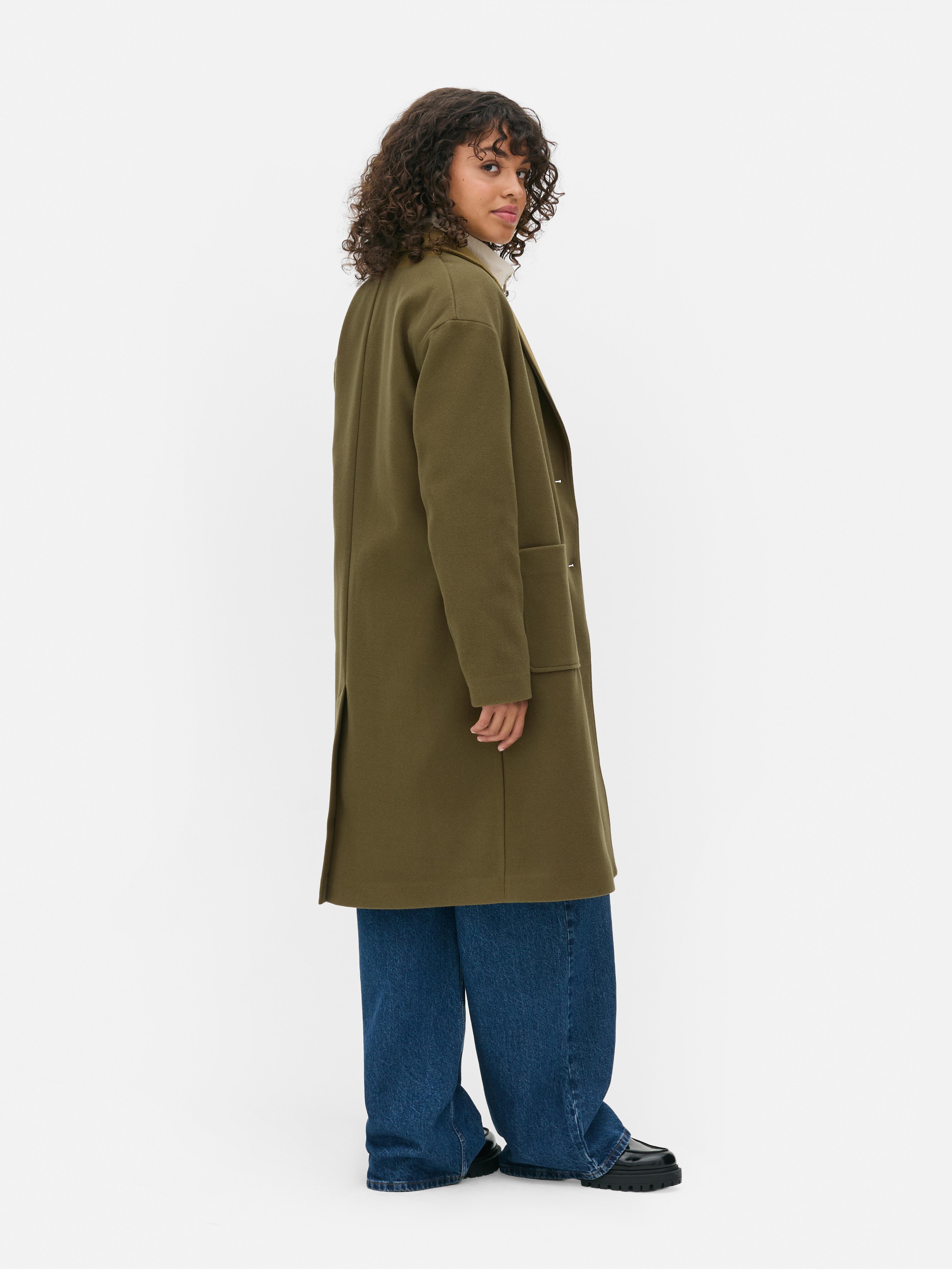 Manteau mi-long à boutonnage simple