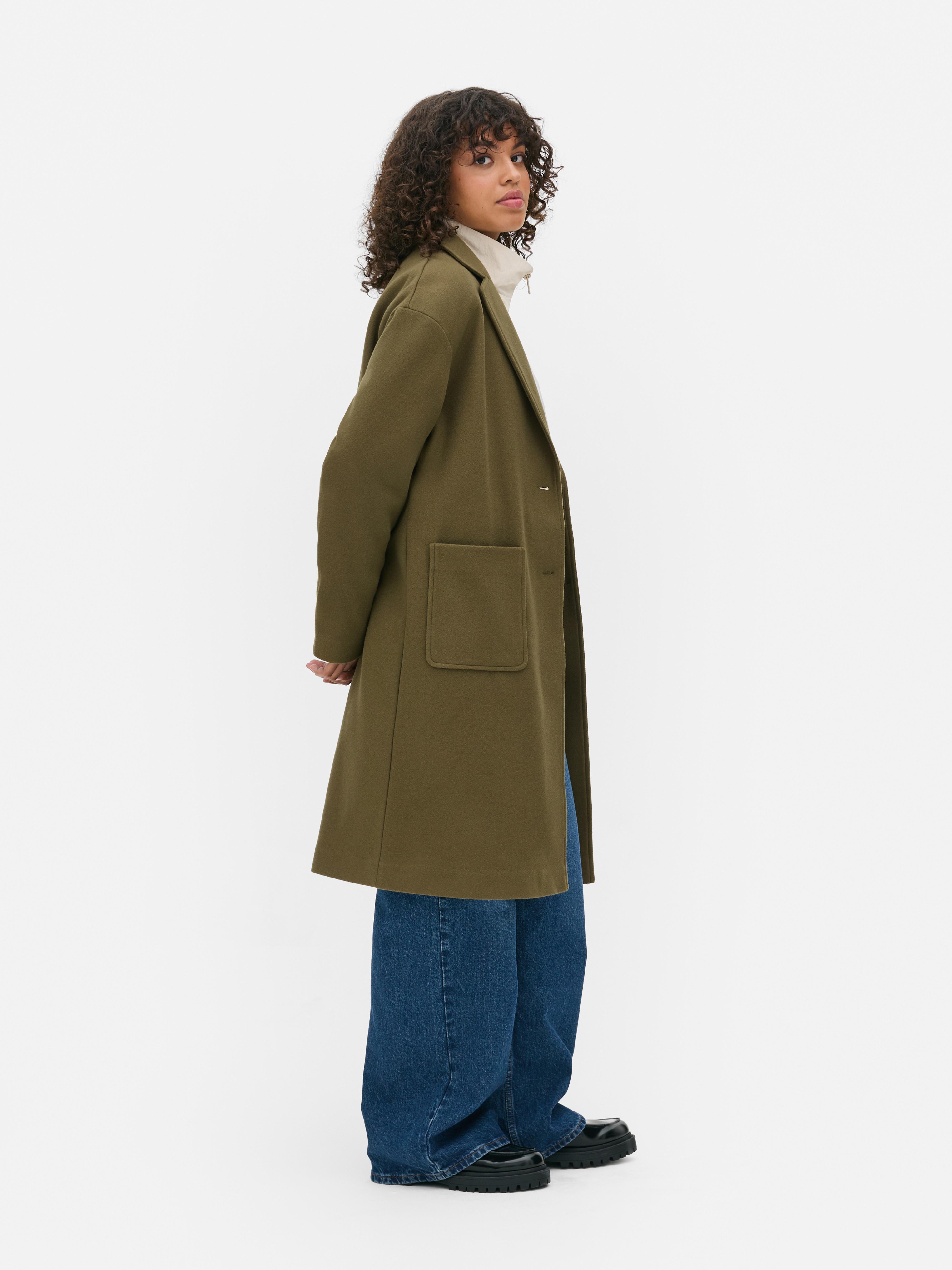 Manteau mi-long à boutonnage simple
