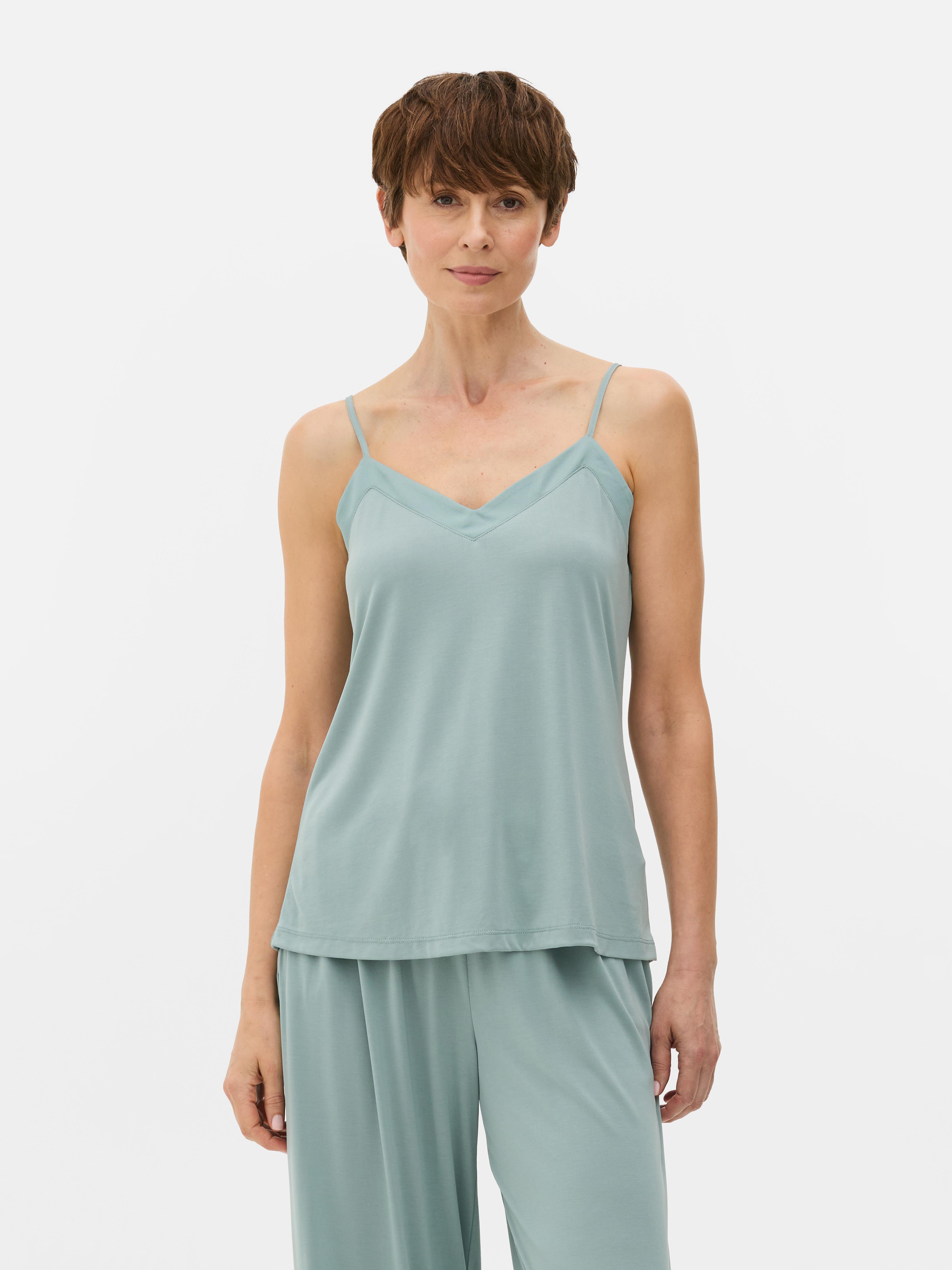 Camiseta de tirantes de modal satinada con ribetes