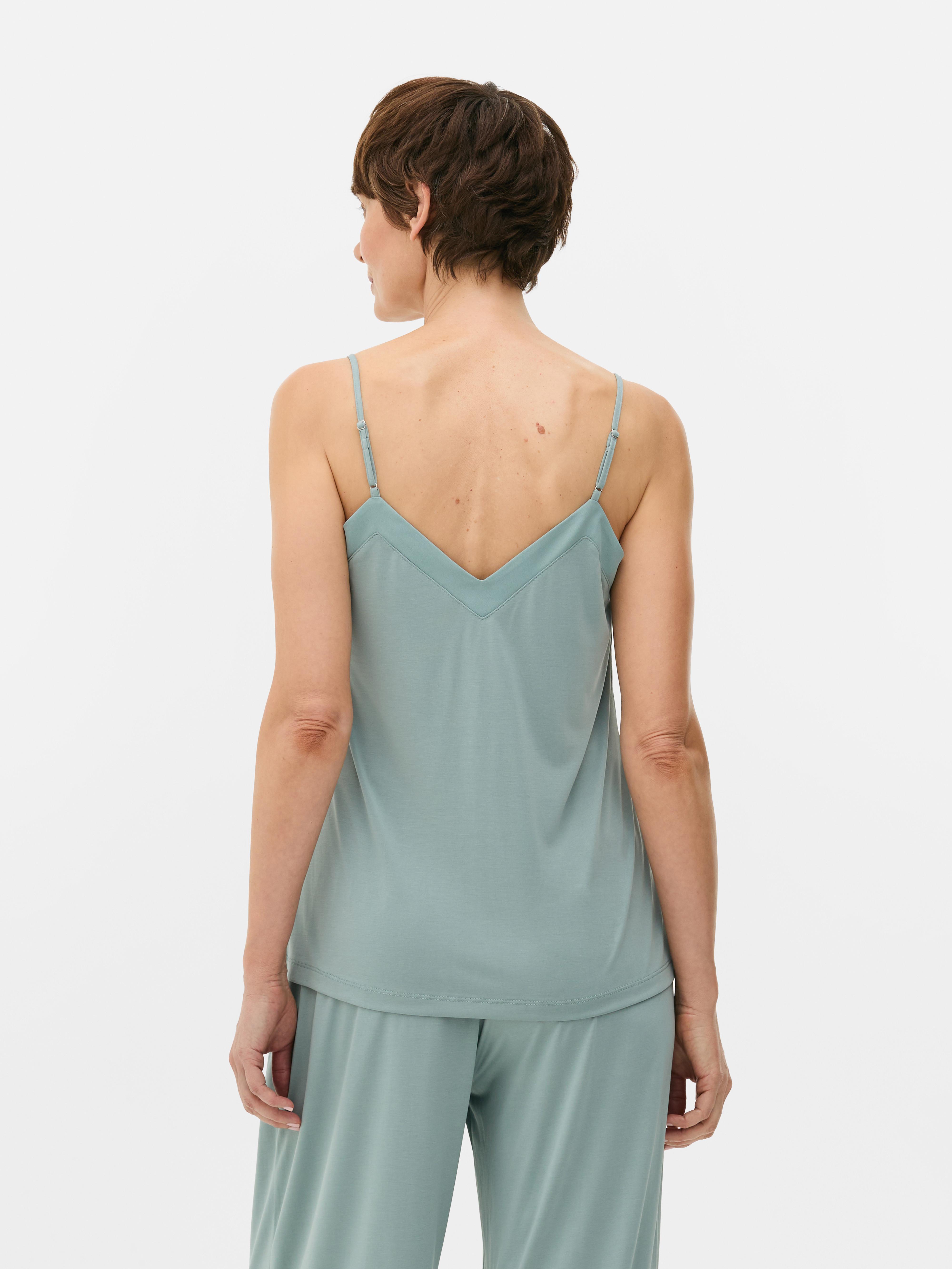 Camiseta de tirantes de modal satinada con ribetes