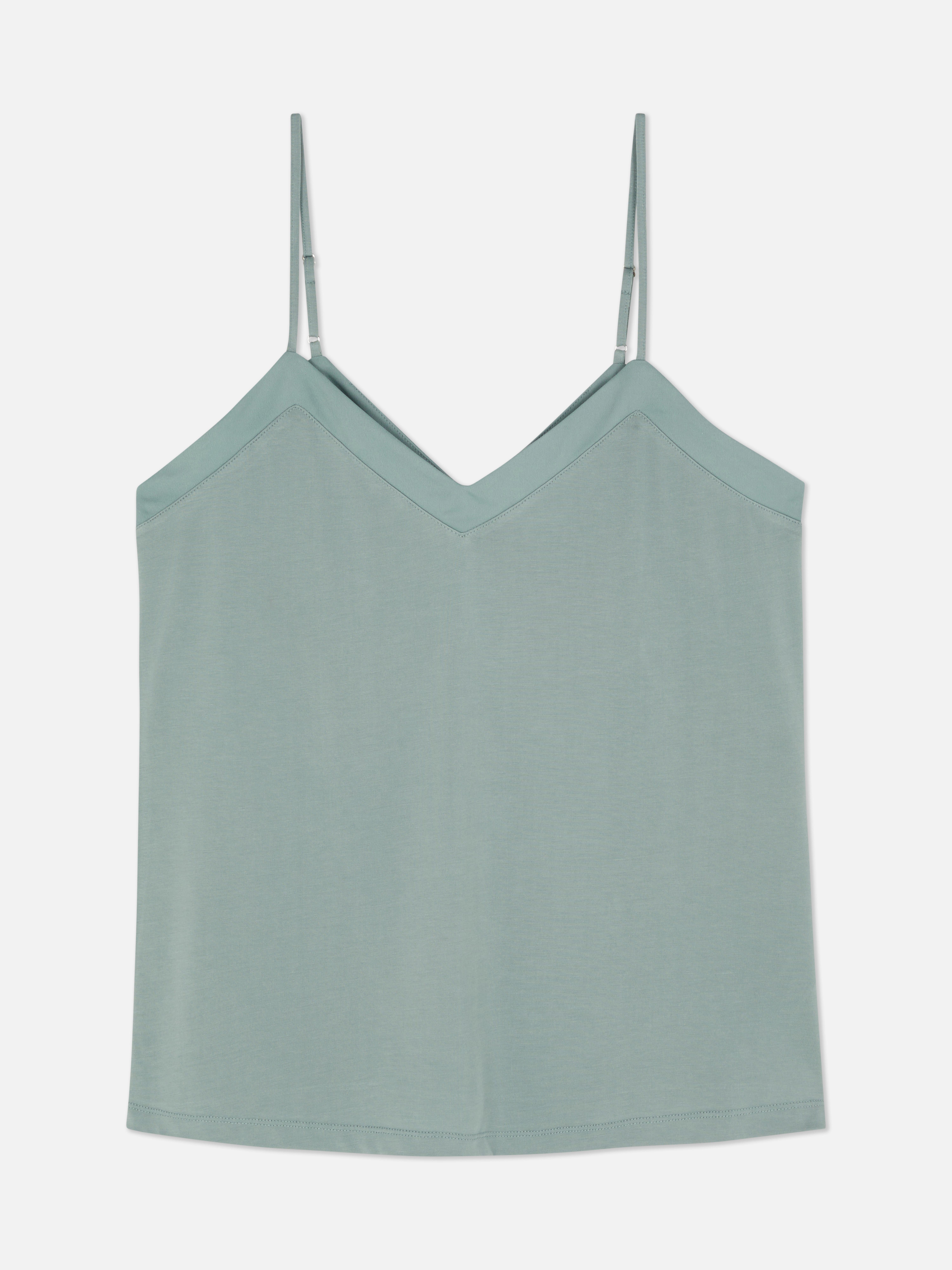 Camiseta de tirantes de modal satinada con ribetes