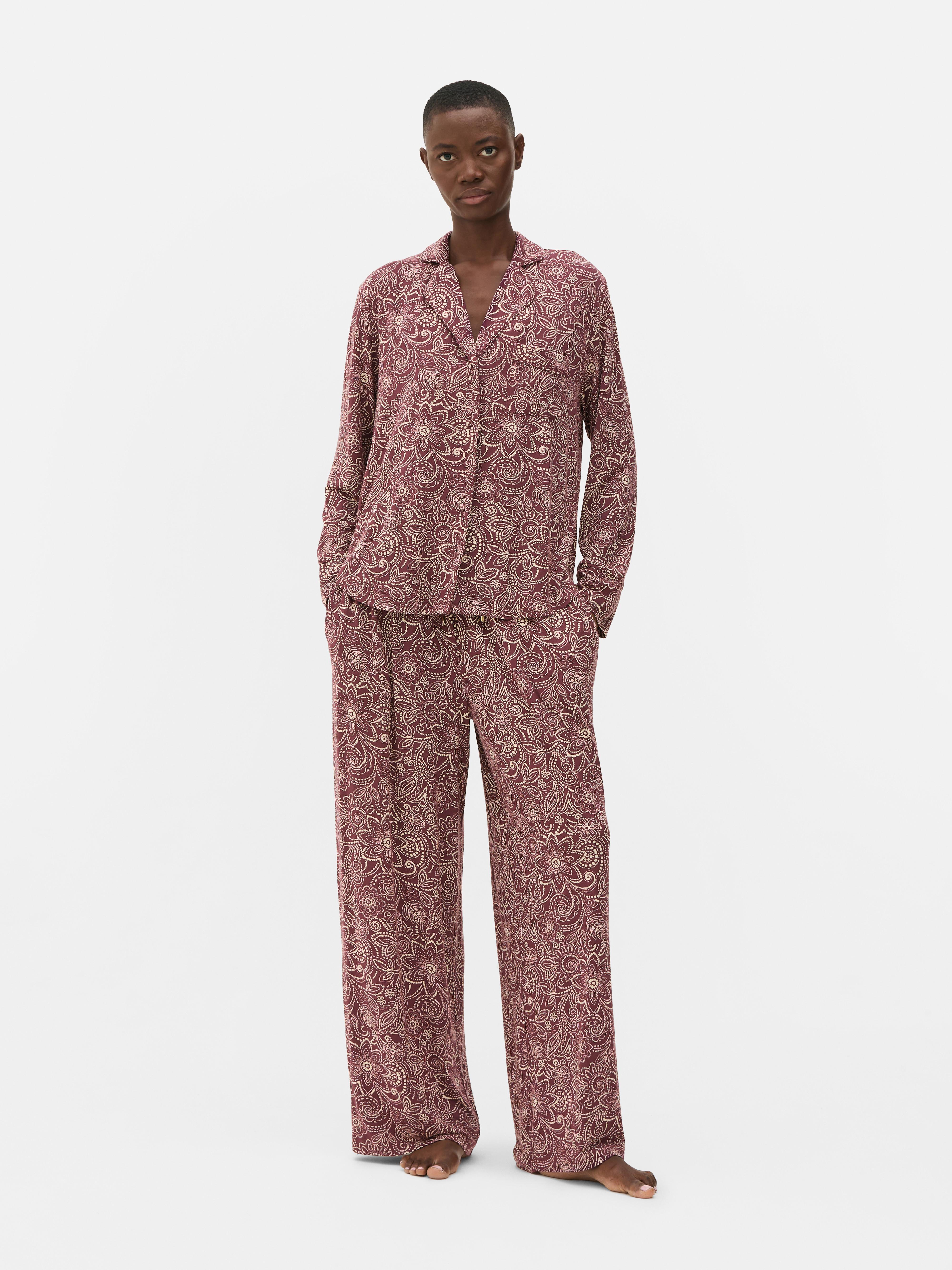 Women's Burgundy Printed Paisley Pajama Bottoms | Primark