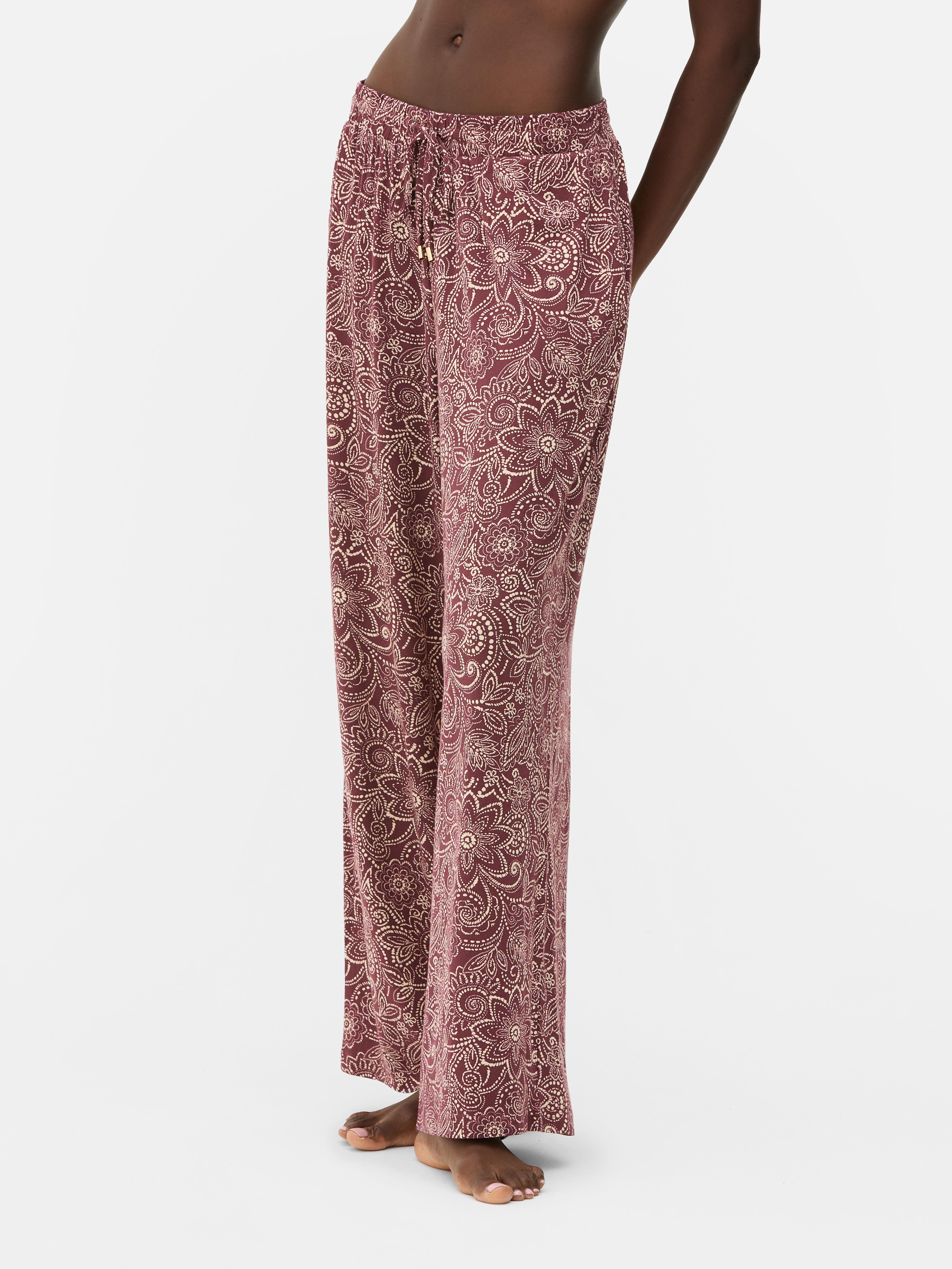 Women's Burgundy Printed Paisley Pajama Bottoms | Primark