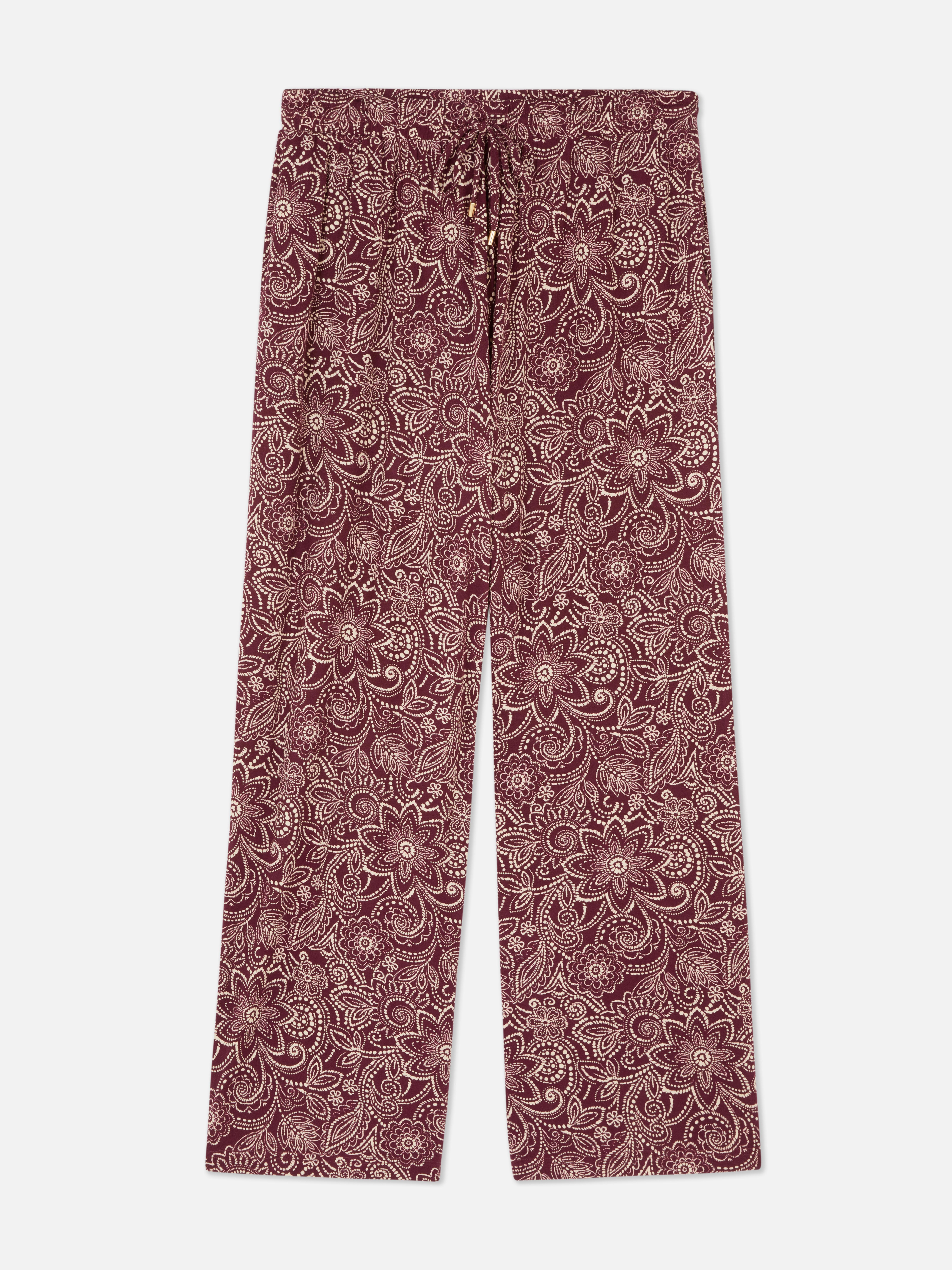 Women's Burgundy Printed Paisley Pajama Bottoms | Primark