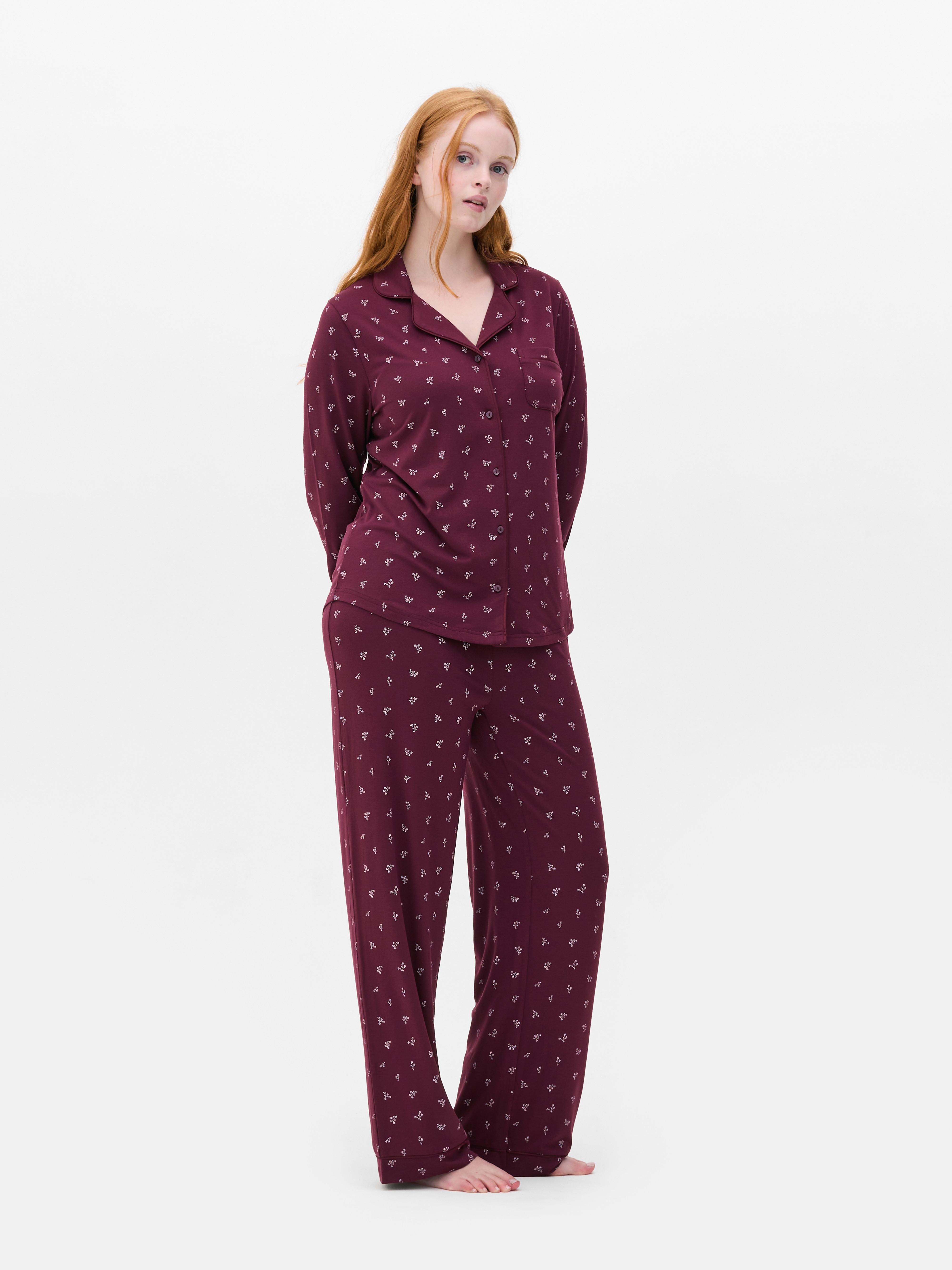 Bedruckter Schlafanzug im Boyfriend-Look