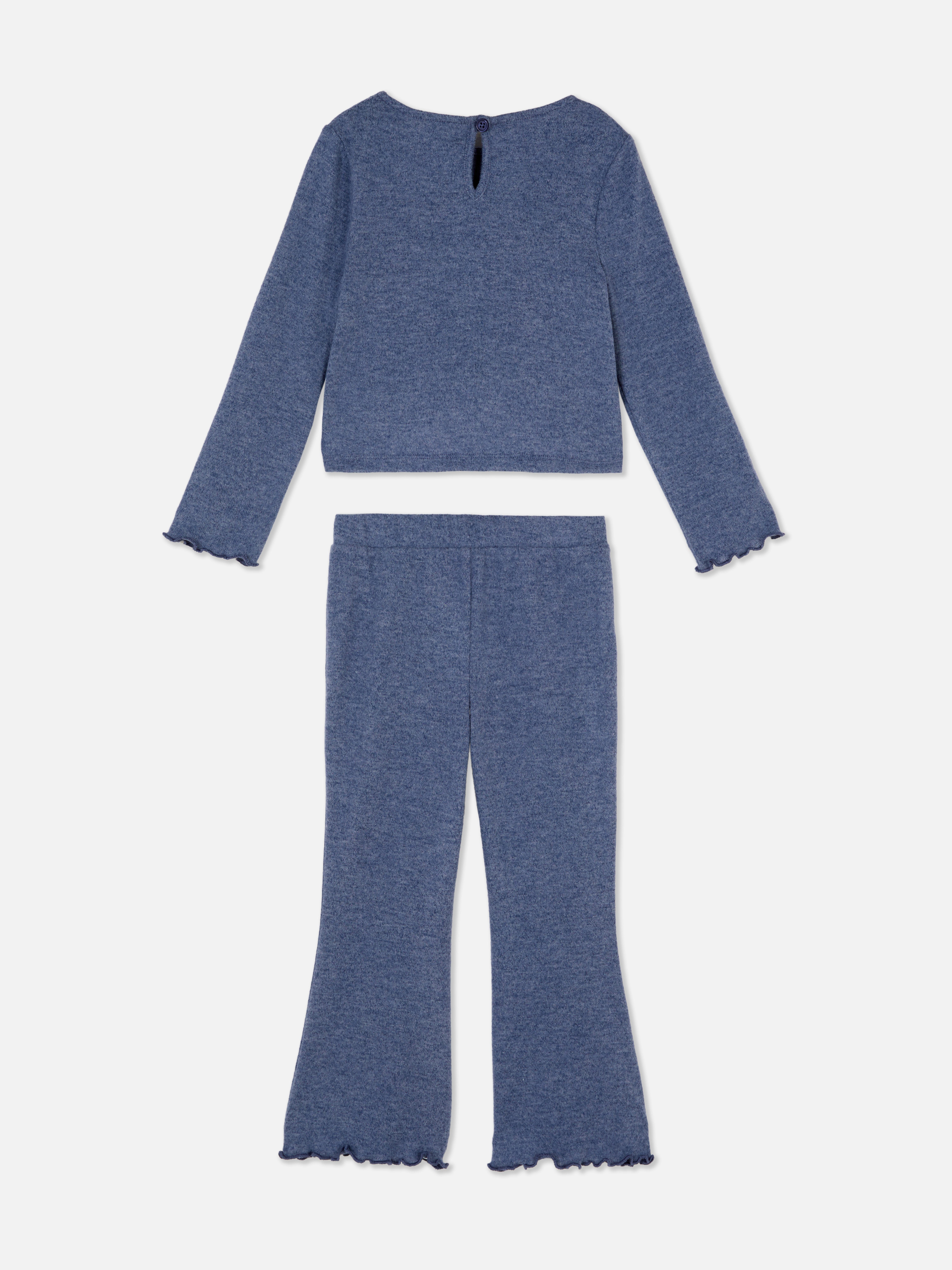 Bow T-Shirt and Flare Leggings Set