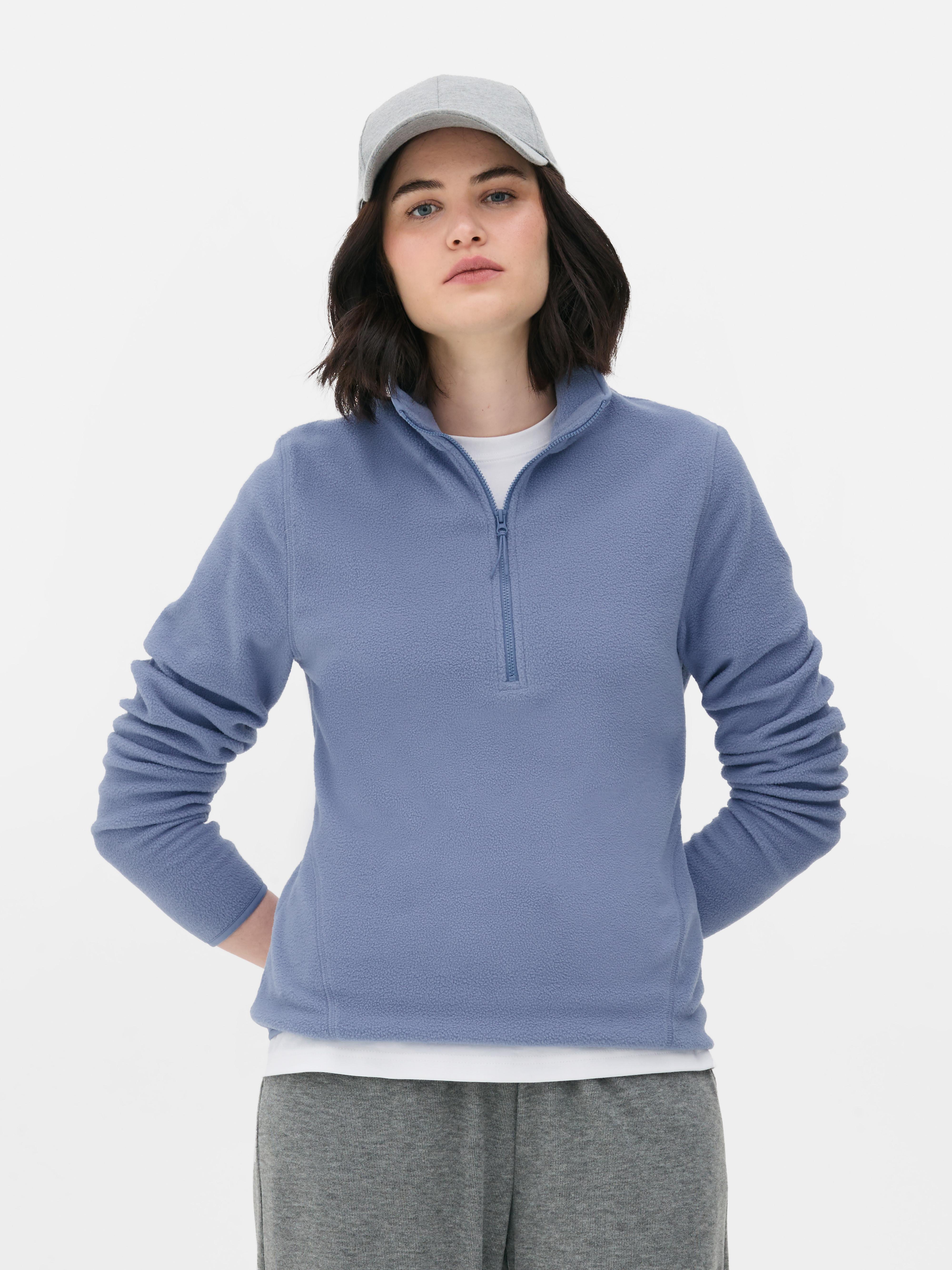 Fleecepullover mit halbem Reißverschluss