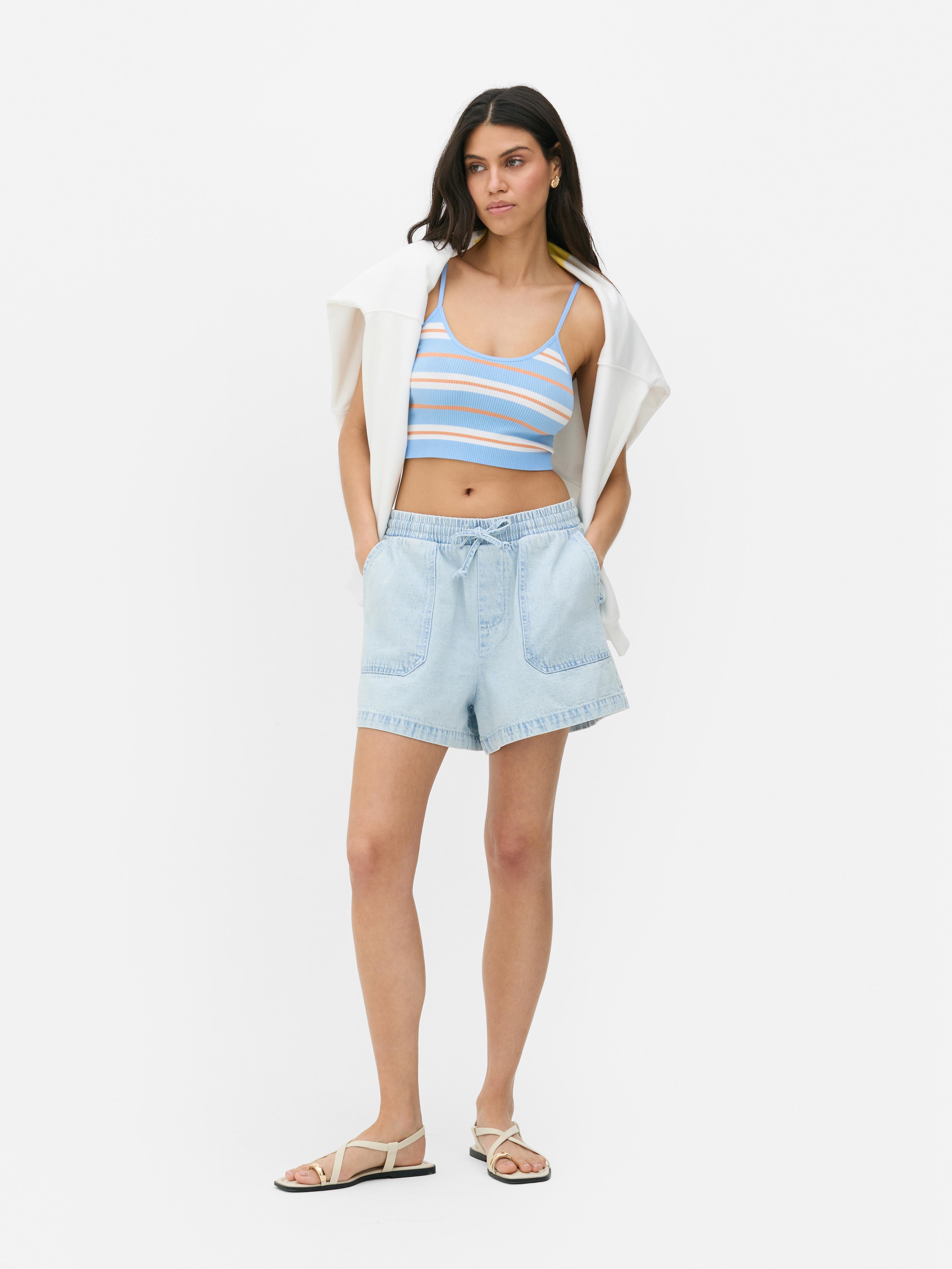 Gestreiftes „Paula Echevarría“ Bralette-Top
