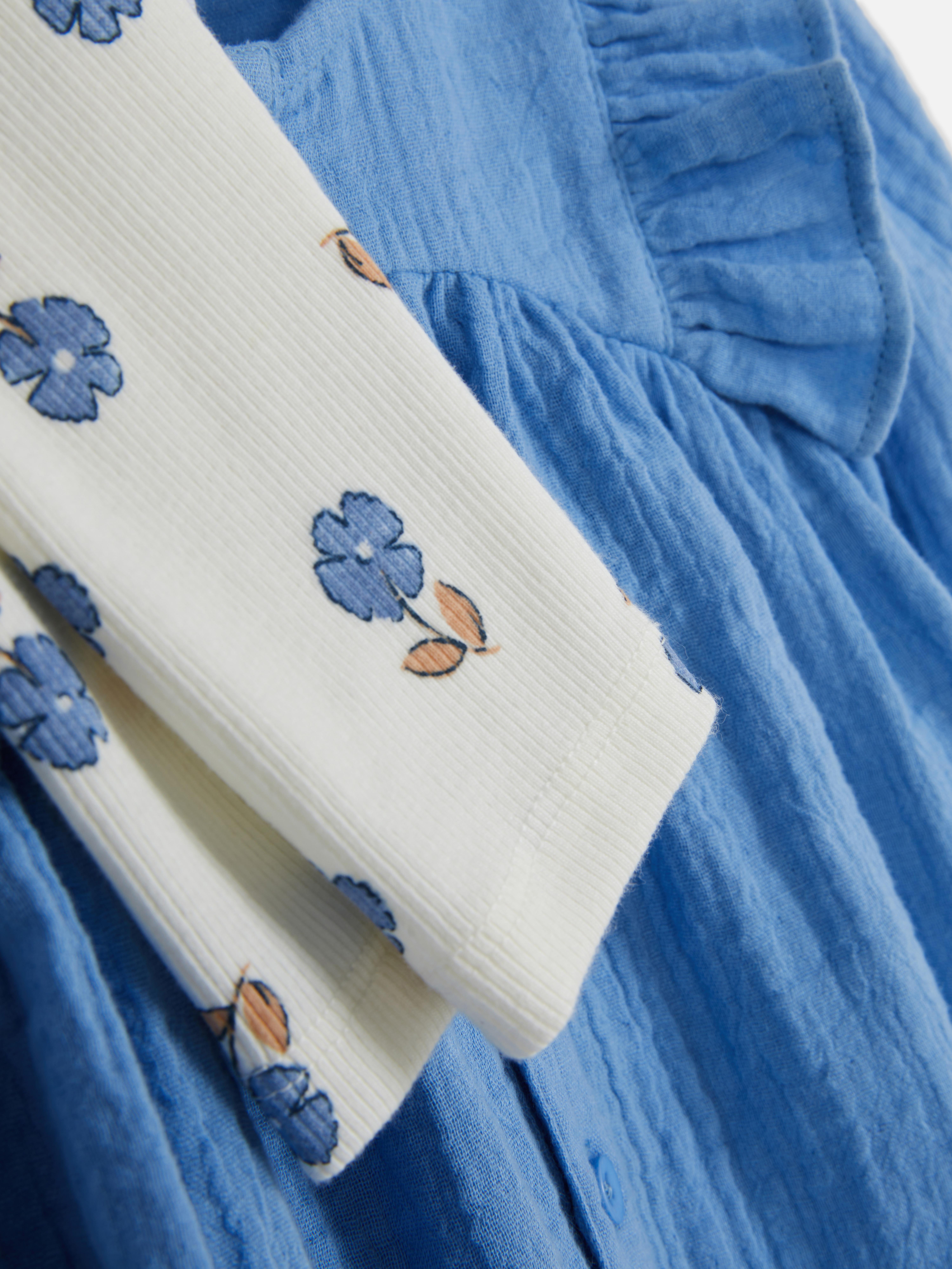 Set van gebloemde blouse met ruches en legging