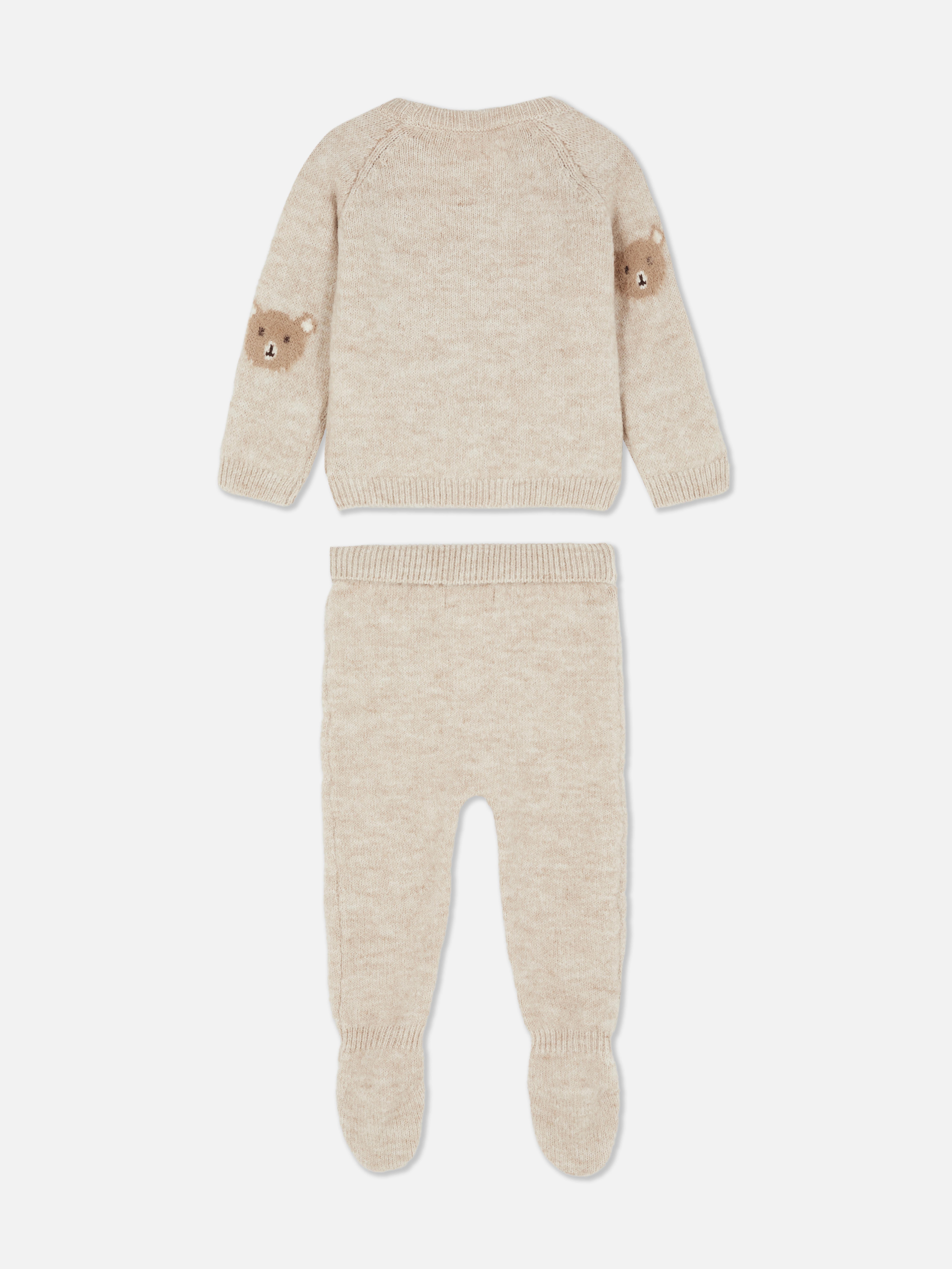 0-9mths | Bear Jumper and Covered Leggings Newborn Set